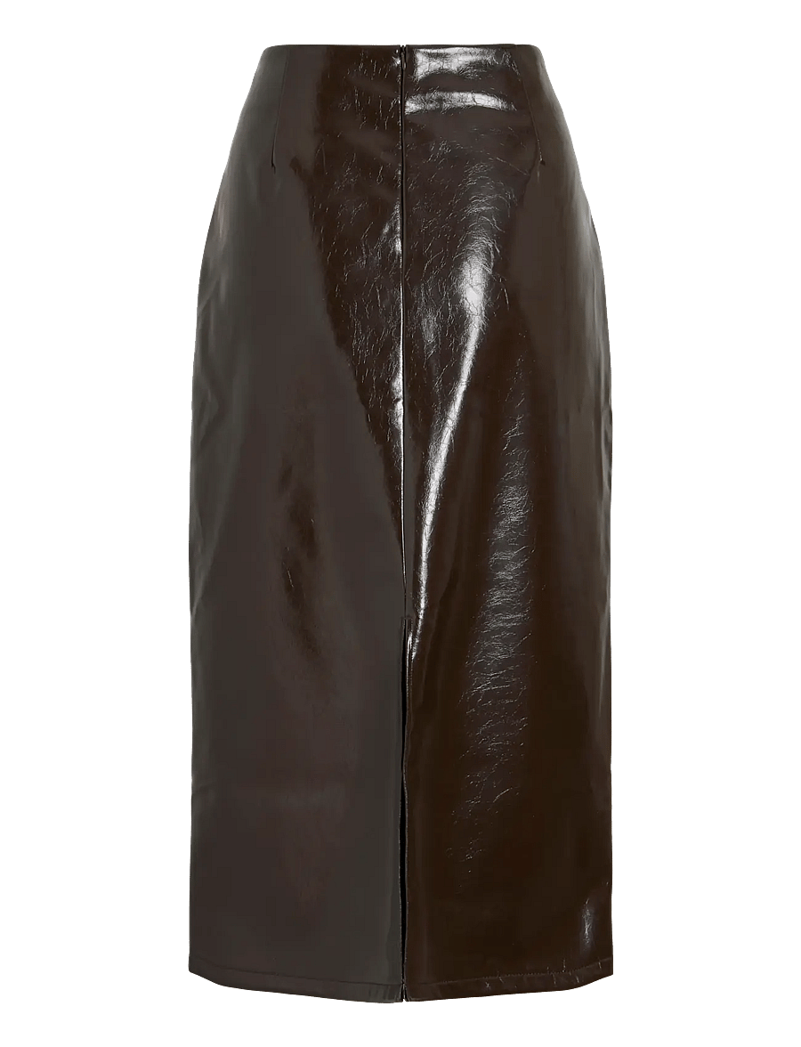 Vila - VISHINNY HW COATED SKIRT/RC/BFS - midi kjolar - coffee bean - 1