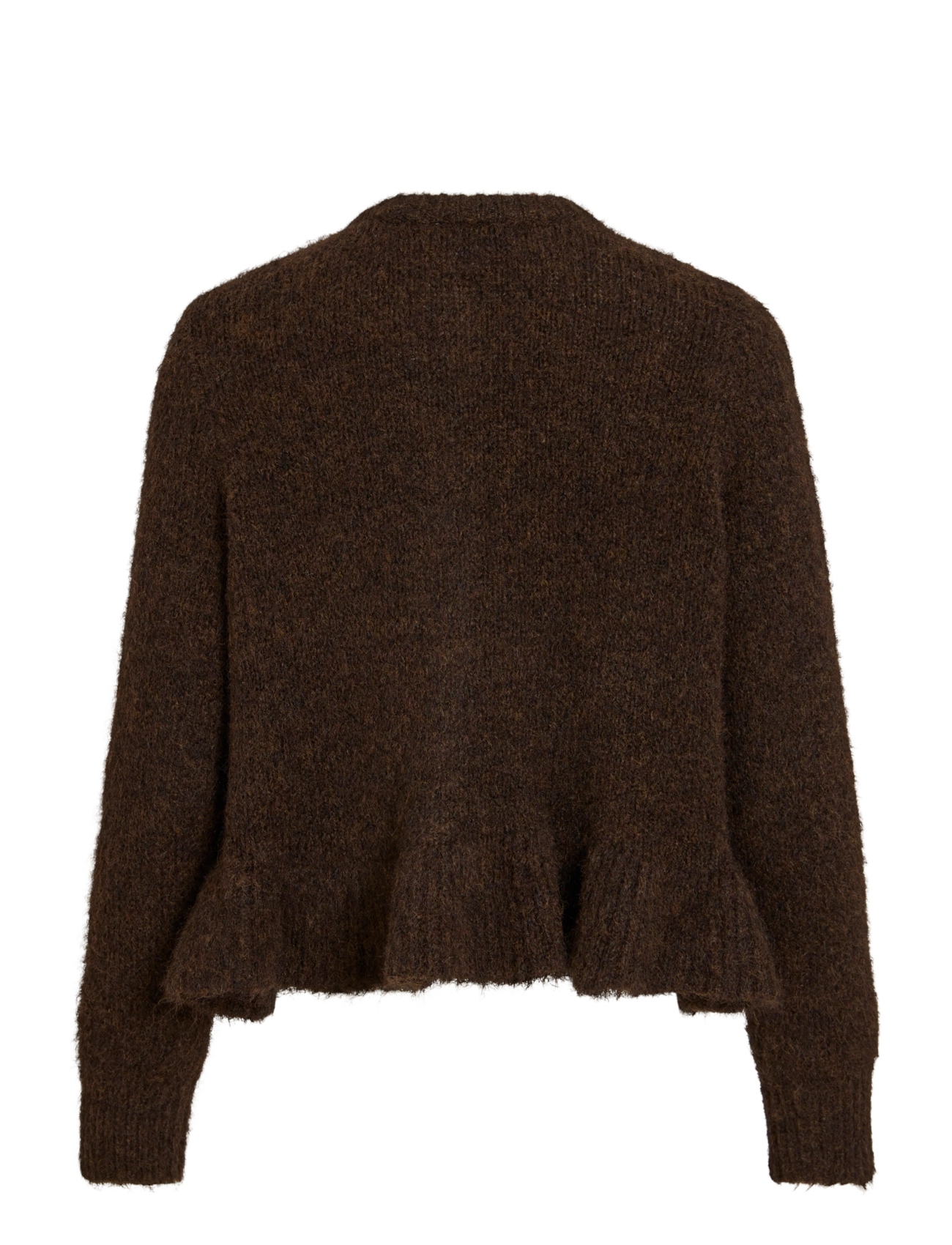 Vila - VIBOWS L/S FLOUNCE KNIT CARDIGAN-NOOS - strickjacken - coffee bean - 2