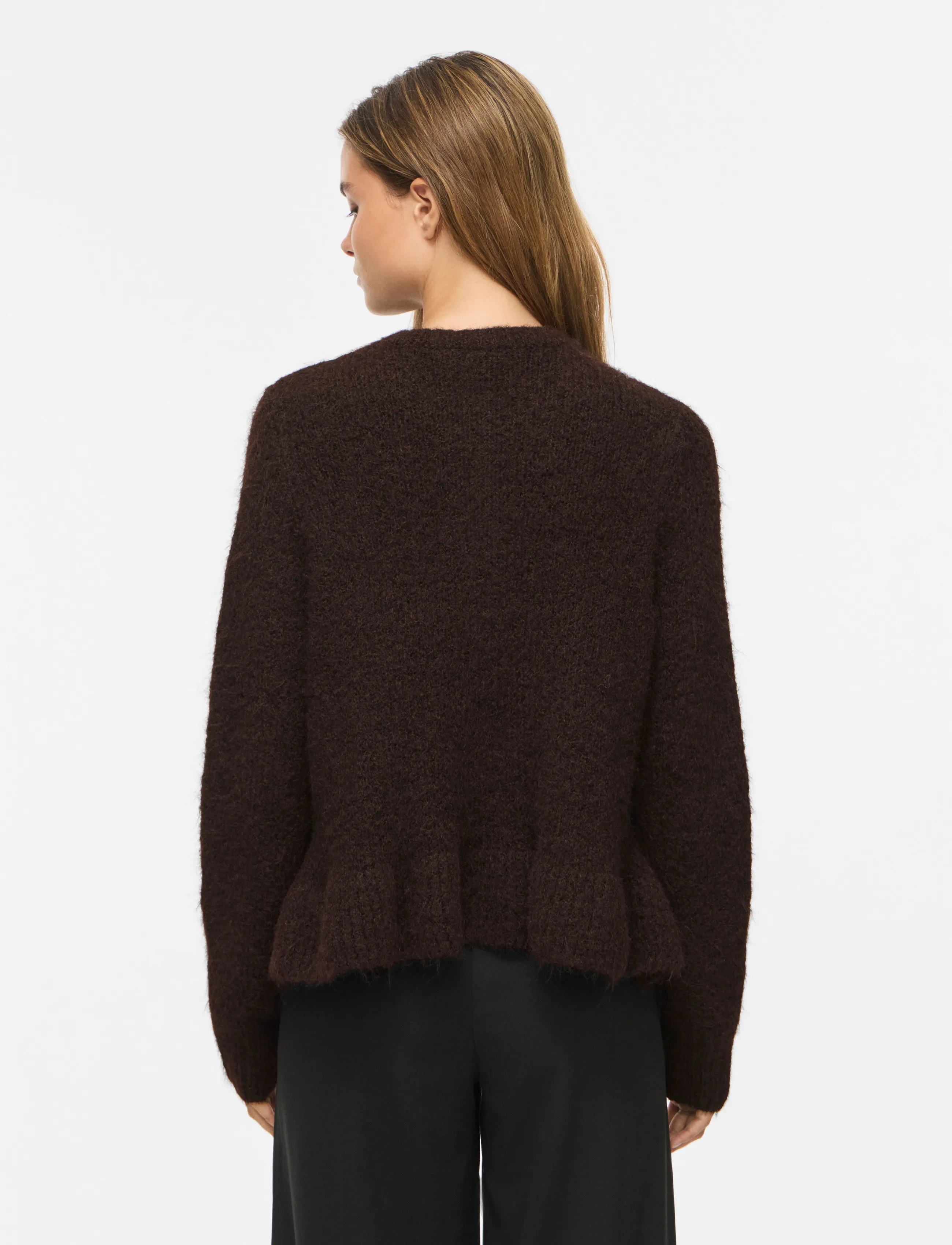 Vila - VIBOWS L/S FLOUNCE KNIT CARDIGAN-NOOS - strickjacken - coffee bean - 3