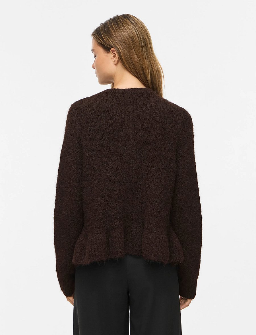 Vila - VIBOWS L/S FLOUNCE KNIT CARDIGAN-NOOS - strickjacken - coffee bean - 3