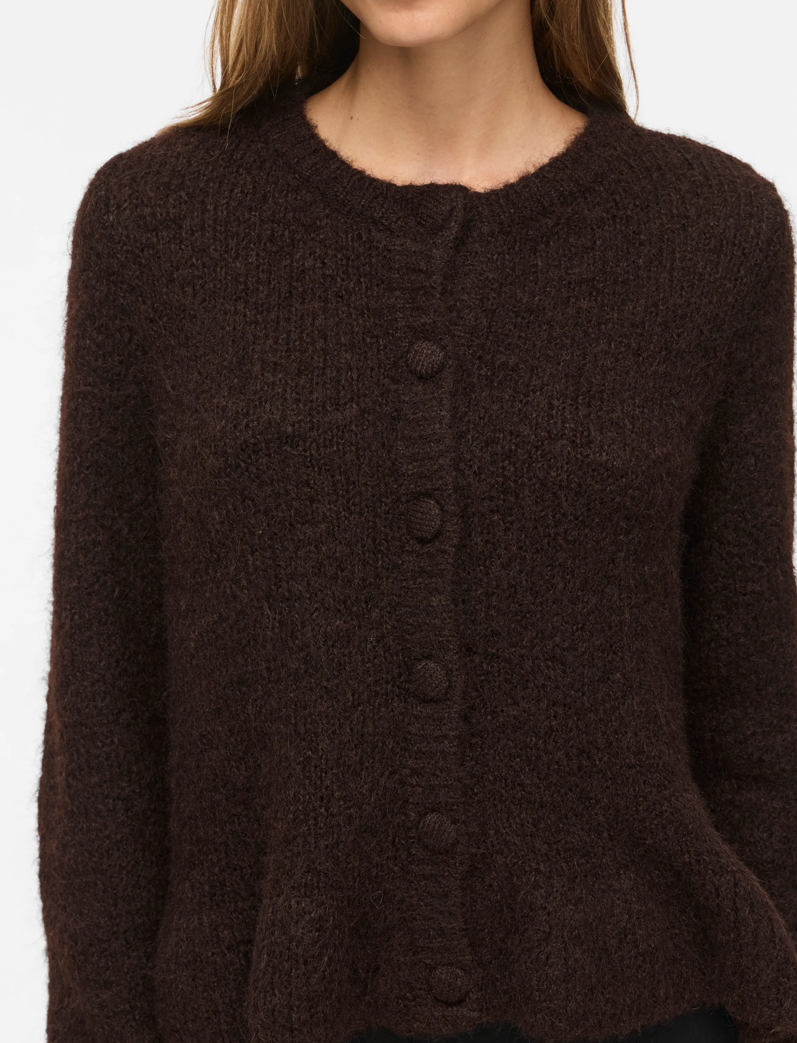Vila - VIBOWS L/S FLOUNCE KNIT CARDIGAN-NOOS - strickjacken - coffee bean - 5