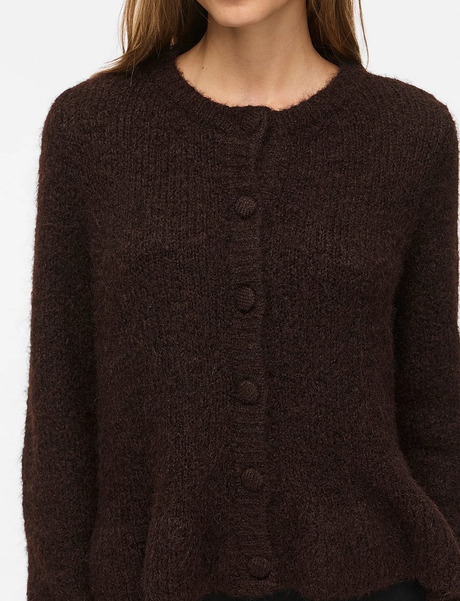 Vila - VIBOWS L/S FLOUNCE KNIT CARDIGAN-NOOS - strickjacken - coffee bean - 5
