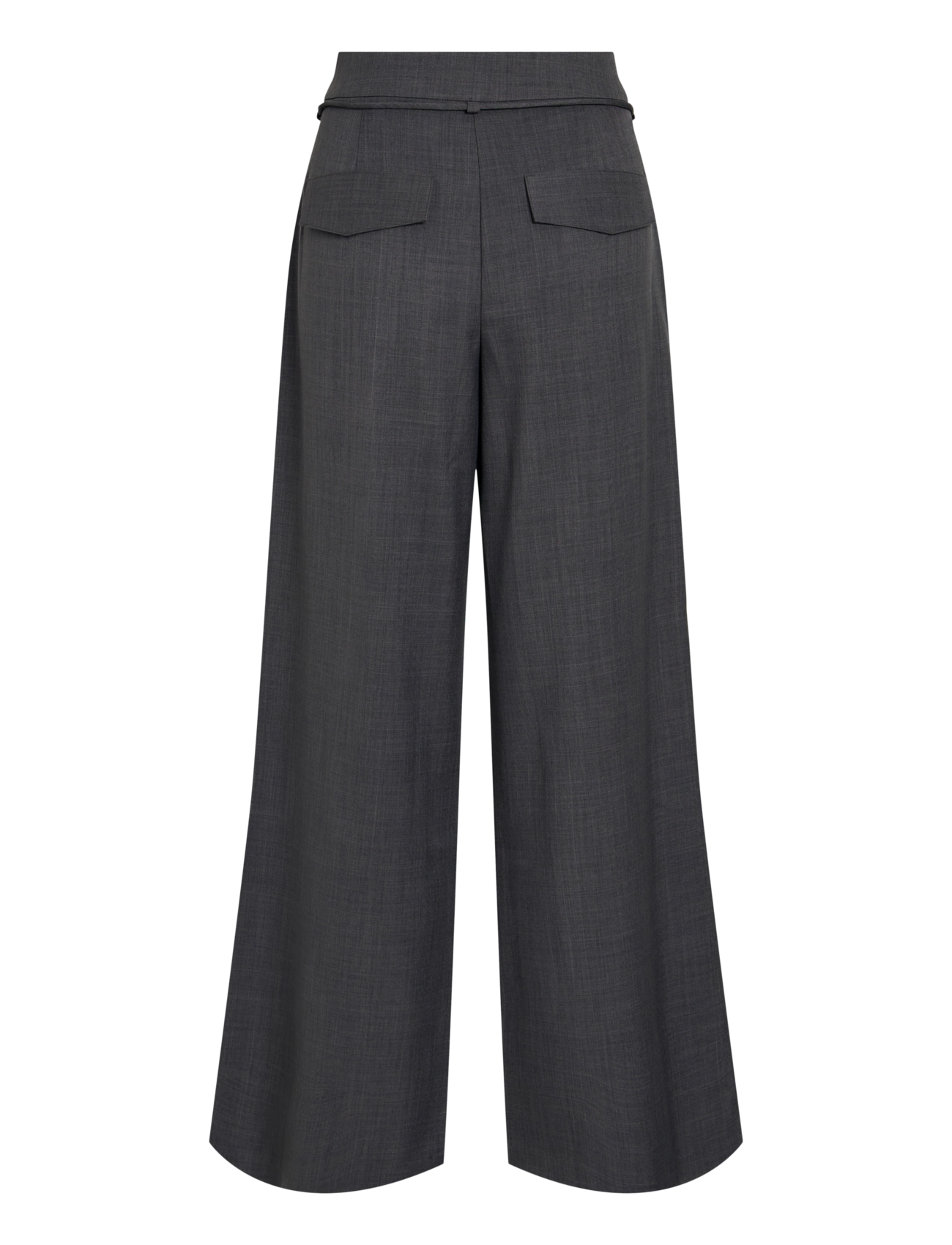 Vila - VILIOA HW TIE BELT PANT - vide bukser - medium grey melange - 1