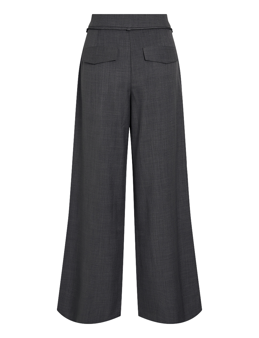 Vila - VILIOA HW TIE BELT PANT - vide bukser - medium grey melange - 1