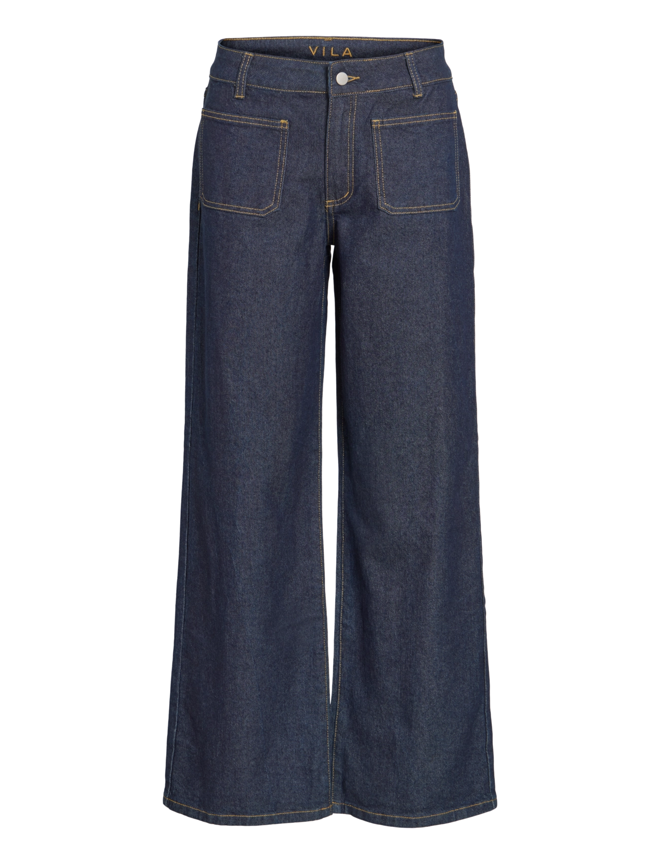 Vila - VIFLORIE RIO RW WIDE POCKET JEANS - NOOS - brede jeans - dark blue denim - 1