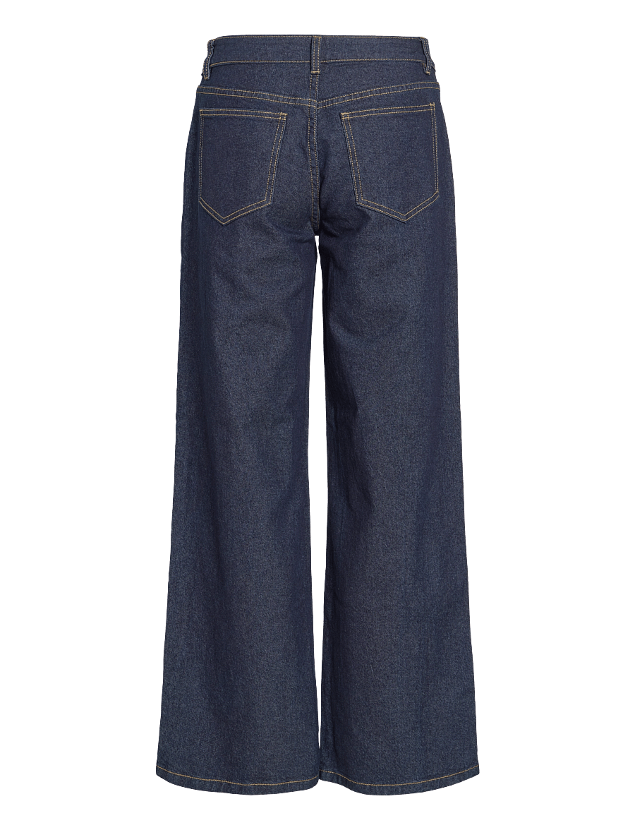Vila - VIFLORIE RIO RW WIDE POCKET JEANS - NOOS - brede jeans - dark blue denim - 2