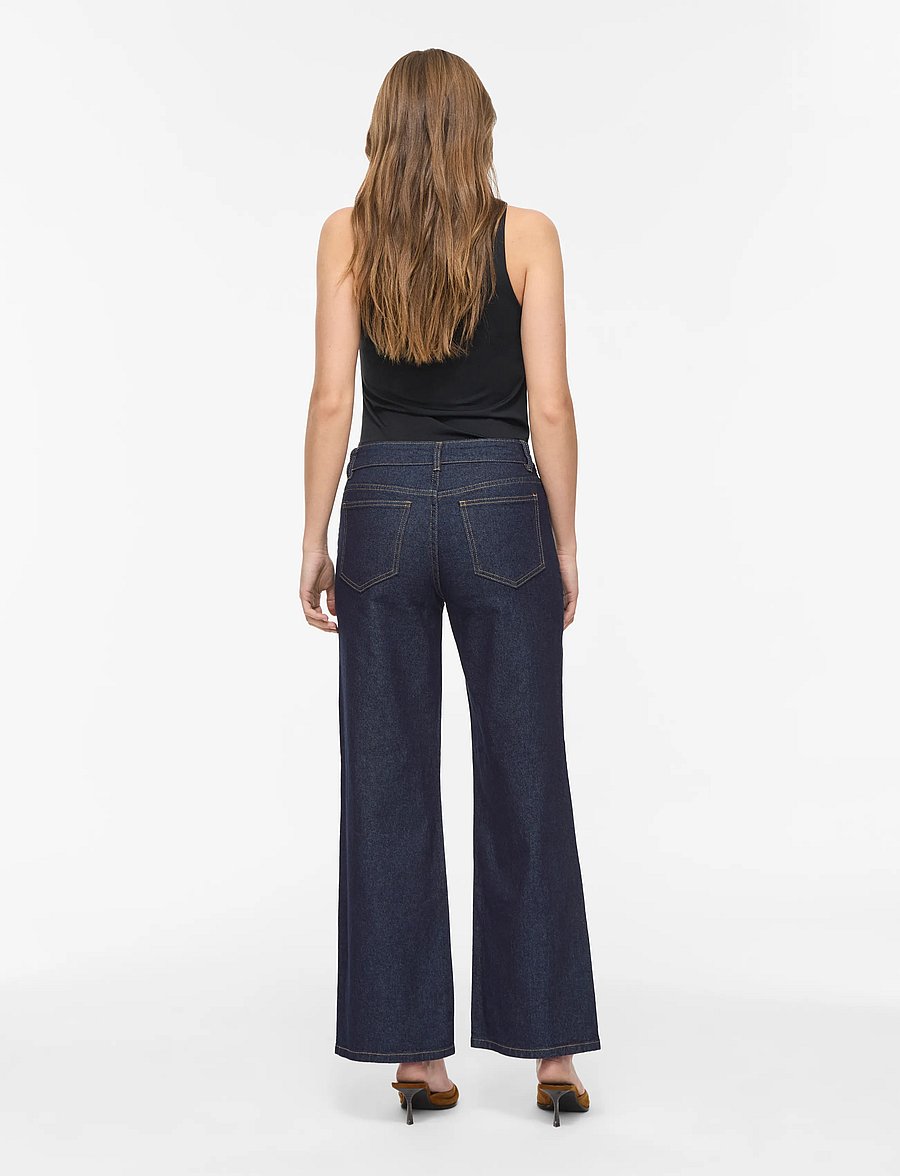 Vila - VIFLORIE RIO RW WIDE POCKET JEANS - NOOS - brede jeans - dark blue denim - 3