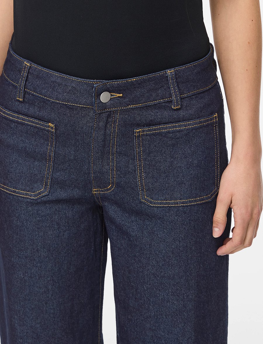 Vila - VIFLORIE RIO RW WIDE POCKET JEANS - NOOS - brede jeans - dark blue denim - 5