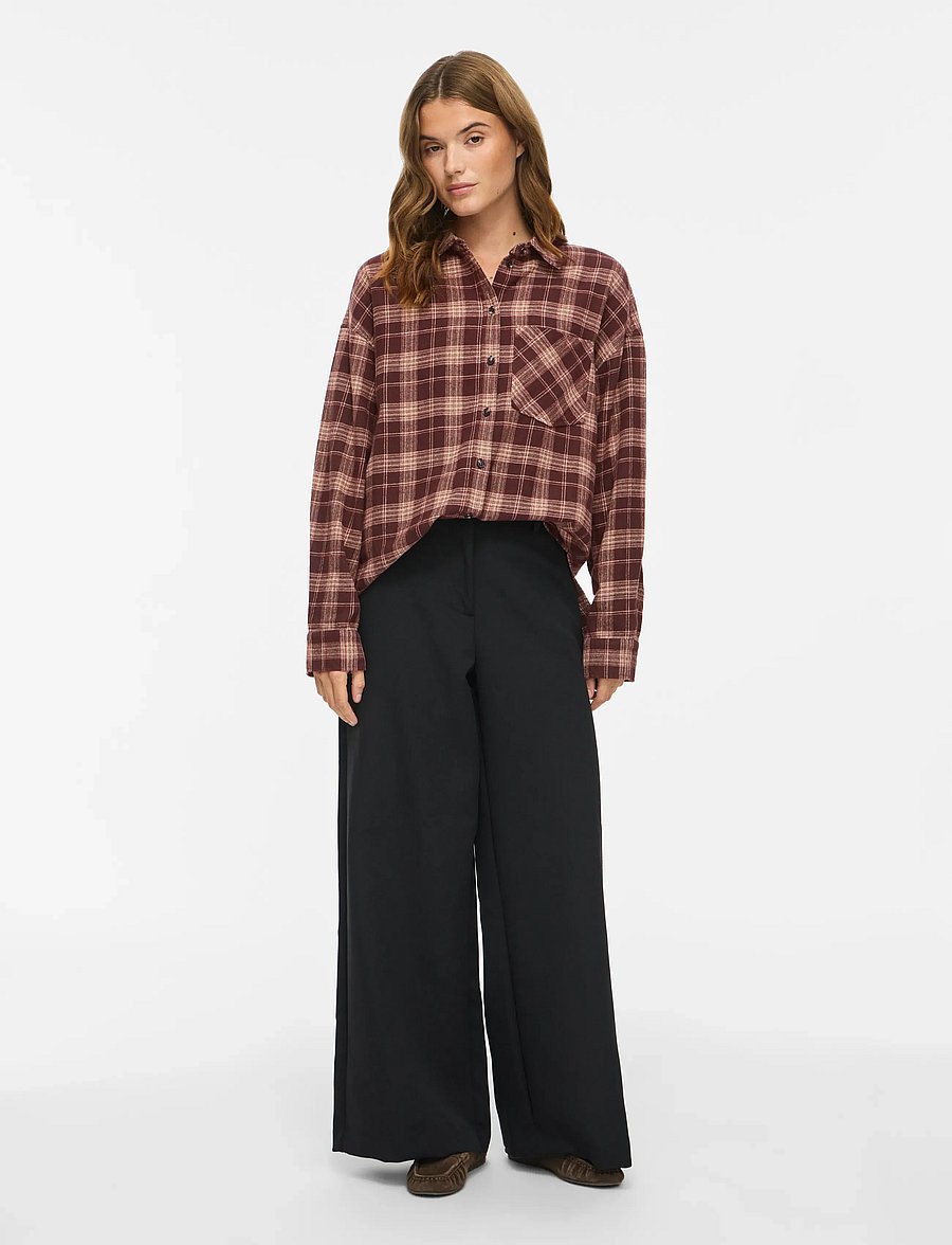 Vila - VIELISA FLANNEL CHECK L/S SHIRT - pikkade varrukatega särgid - coffee bean - 4
