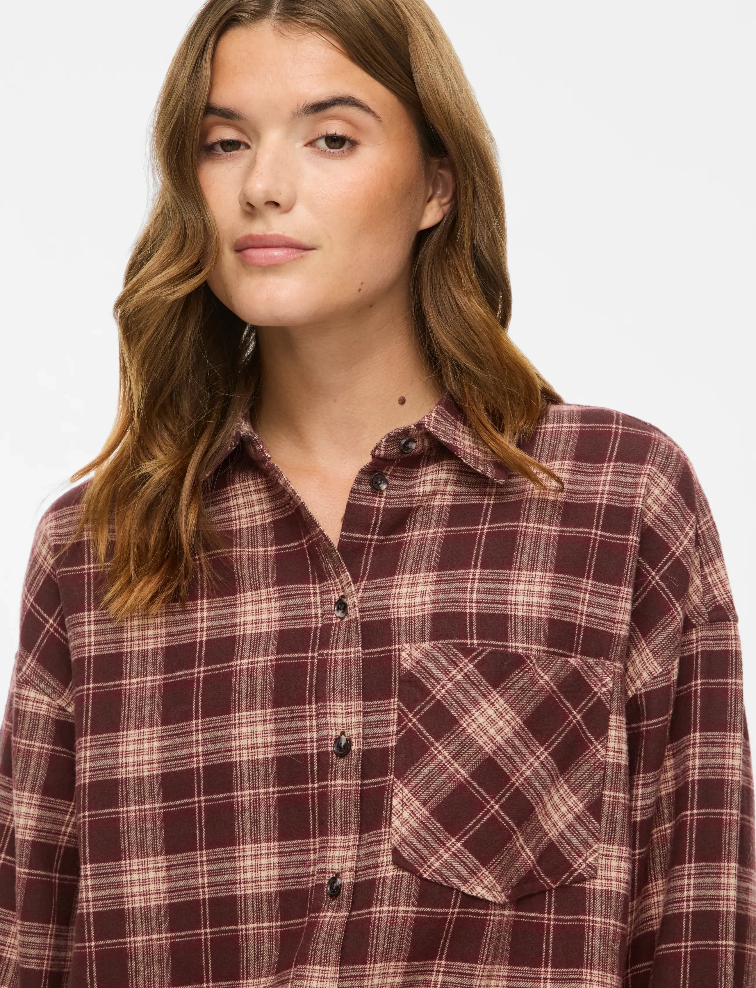 Vila - VIELISA FLANNEL CHECK L/S SHIRT - pikkade varrukatega särgid - coffee bean - 5