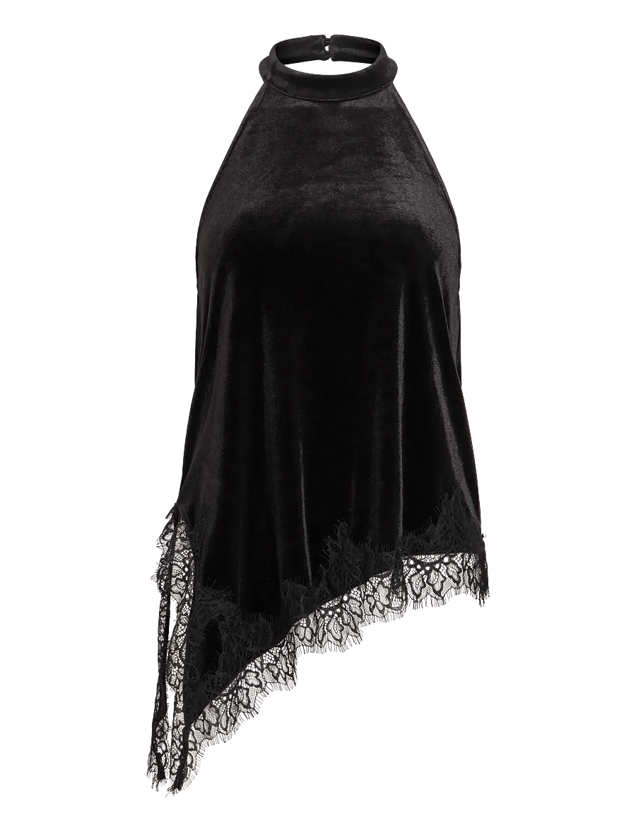 Vila - VIALINDRA HALTERNECK S/L TOP/VOL - black beauty - 1