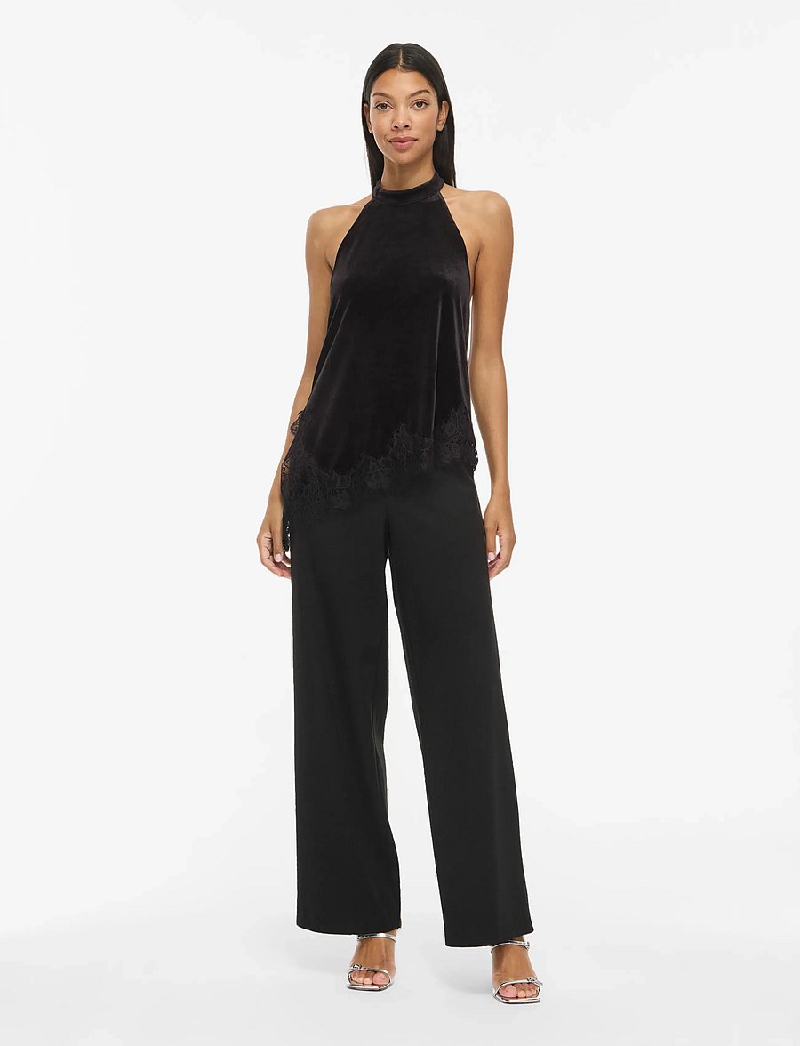 Vila - VIALINDRA HALTERNECK S/L TOP/VOL - black beauty - 4