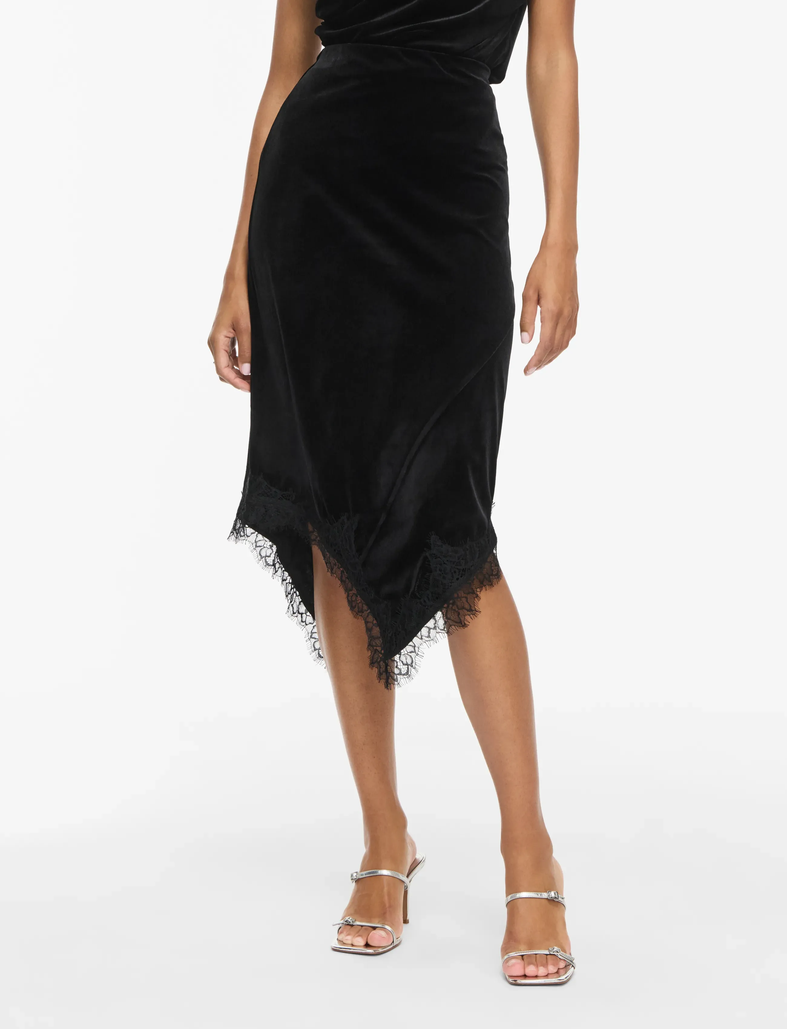 Vila - VIALINDRA HW MIDI SKIRT/VOL - black beauty - 0