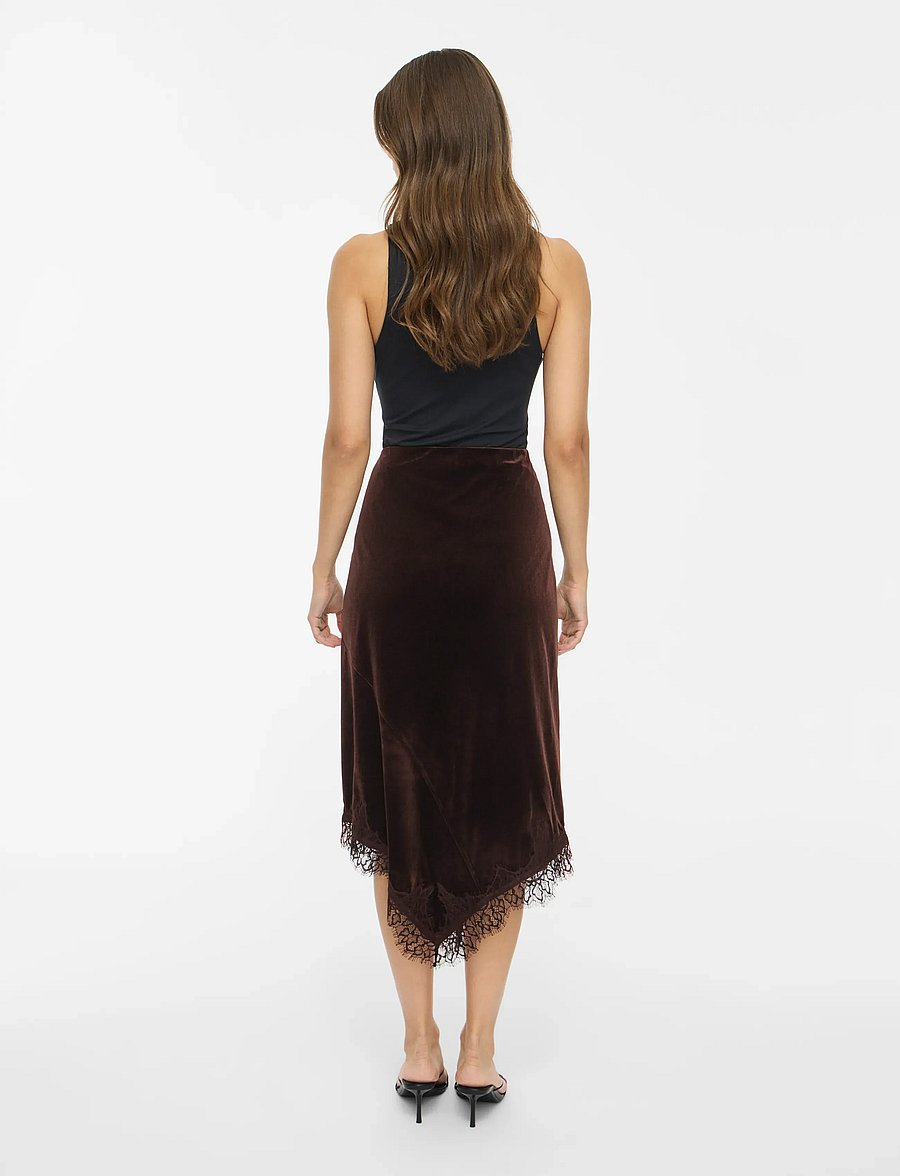 Vila - VIALINDRA HW MIDI SKIRT/VOL - midi kjolar - coffee bean - 3