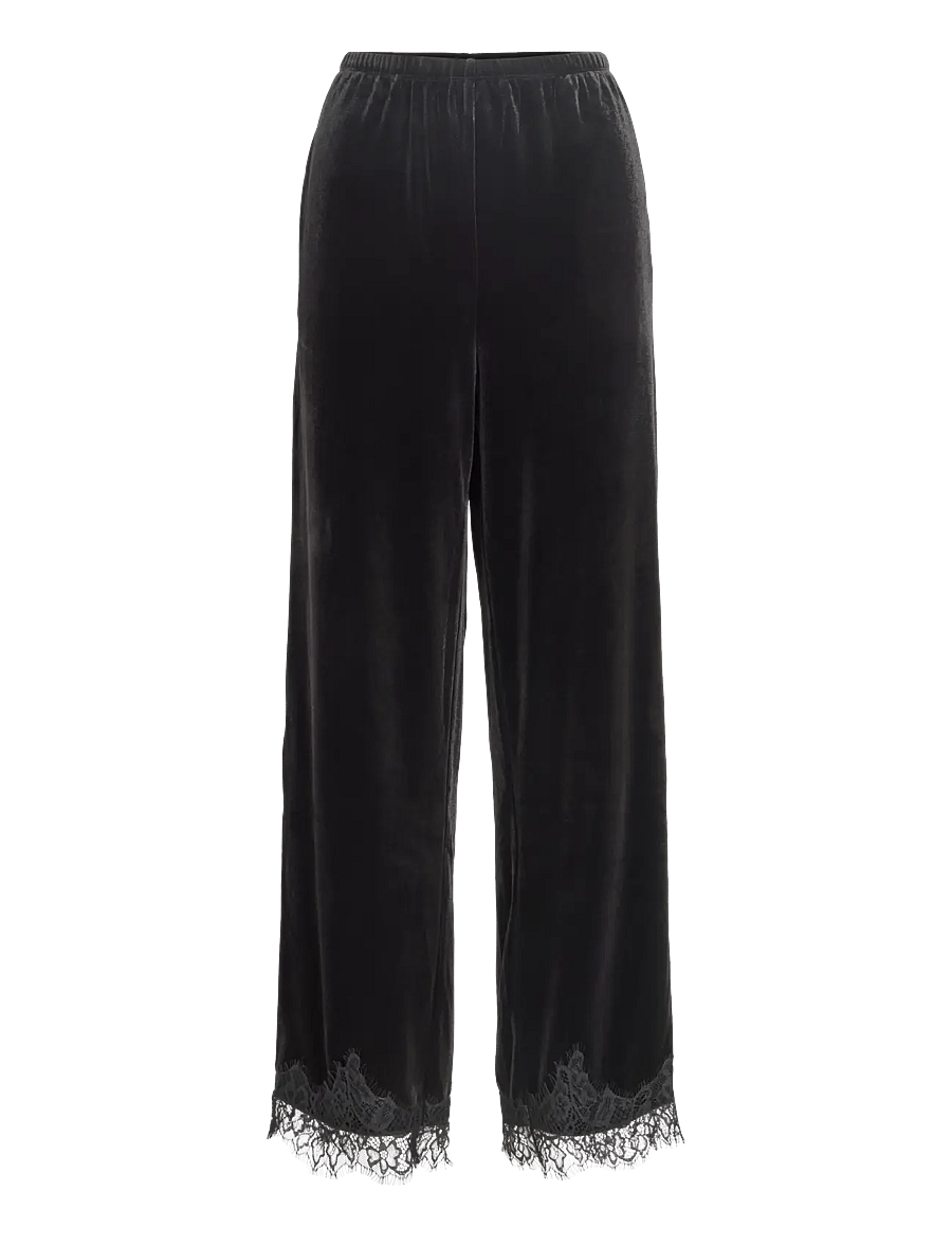 Vila - VIALINDRA HW WIDE PANTS/VOL/BFS - laia säärega püksid - black beauty - 1