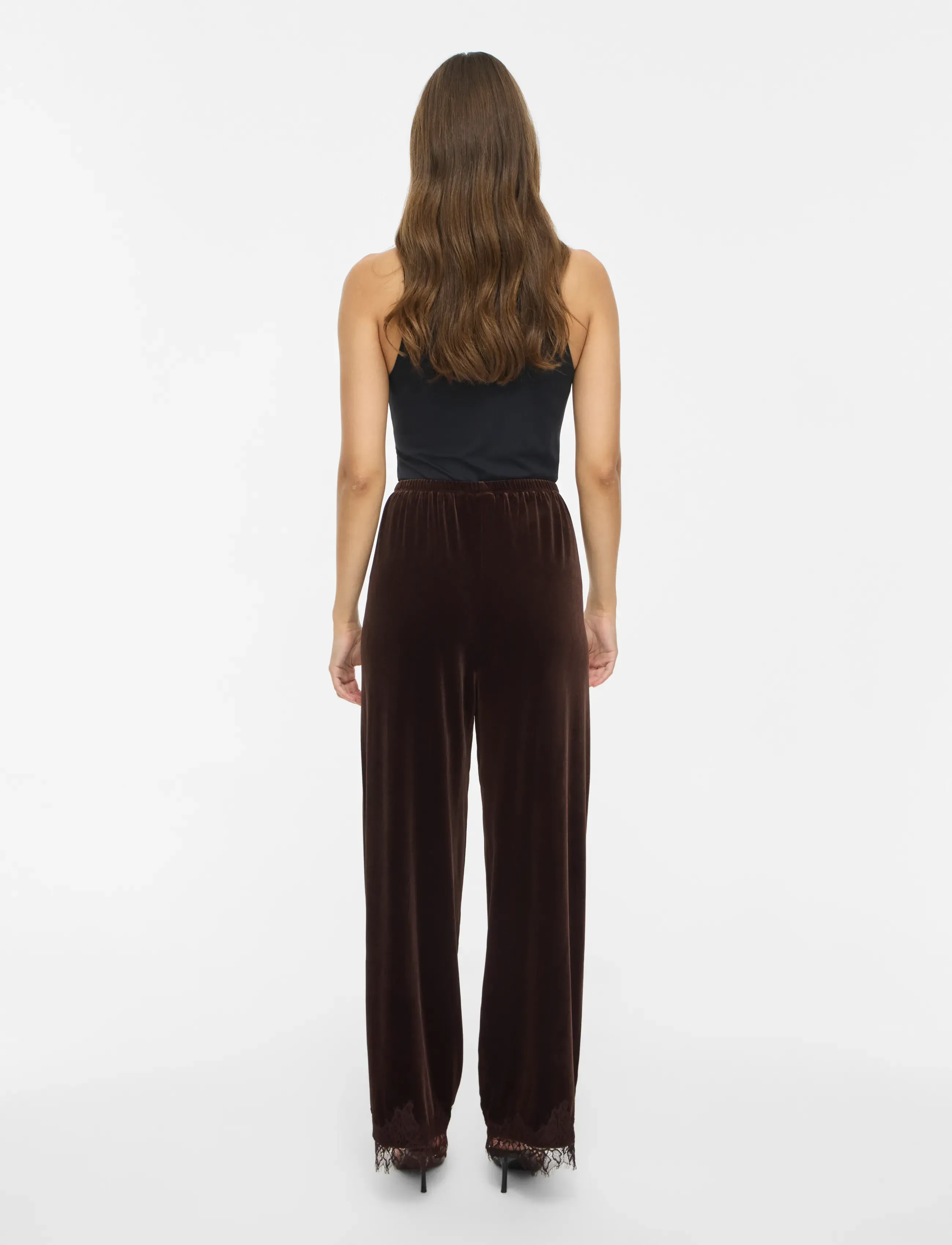 Vila - VIALINDRA HW WIDE PANTS/VOL/BFS - coffee bean - 3