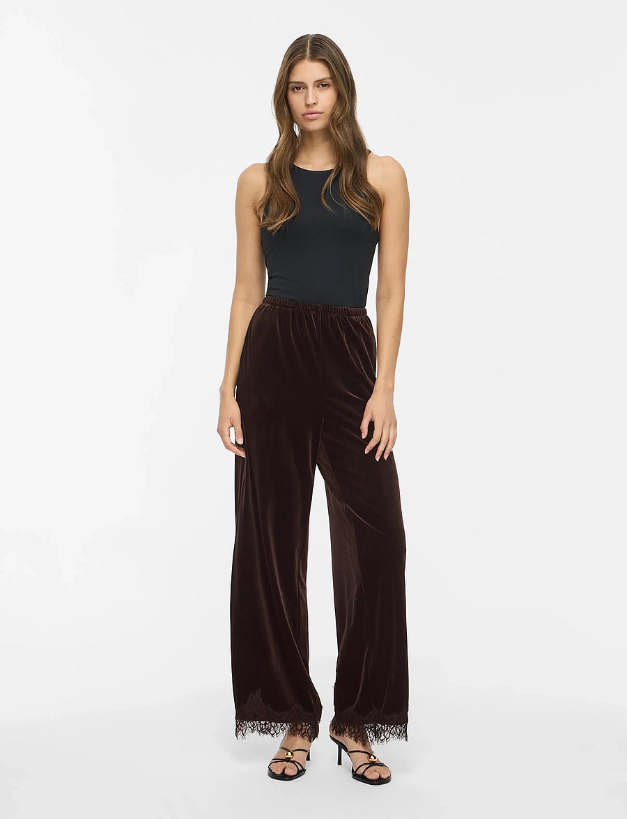 Vila - VIALINDRA HW WIDE PANTS/VOL/BFS - vida byxor - coffee bean - 4