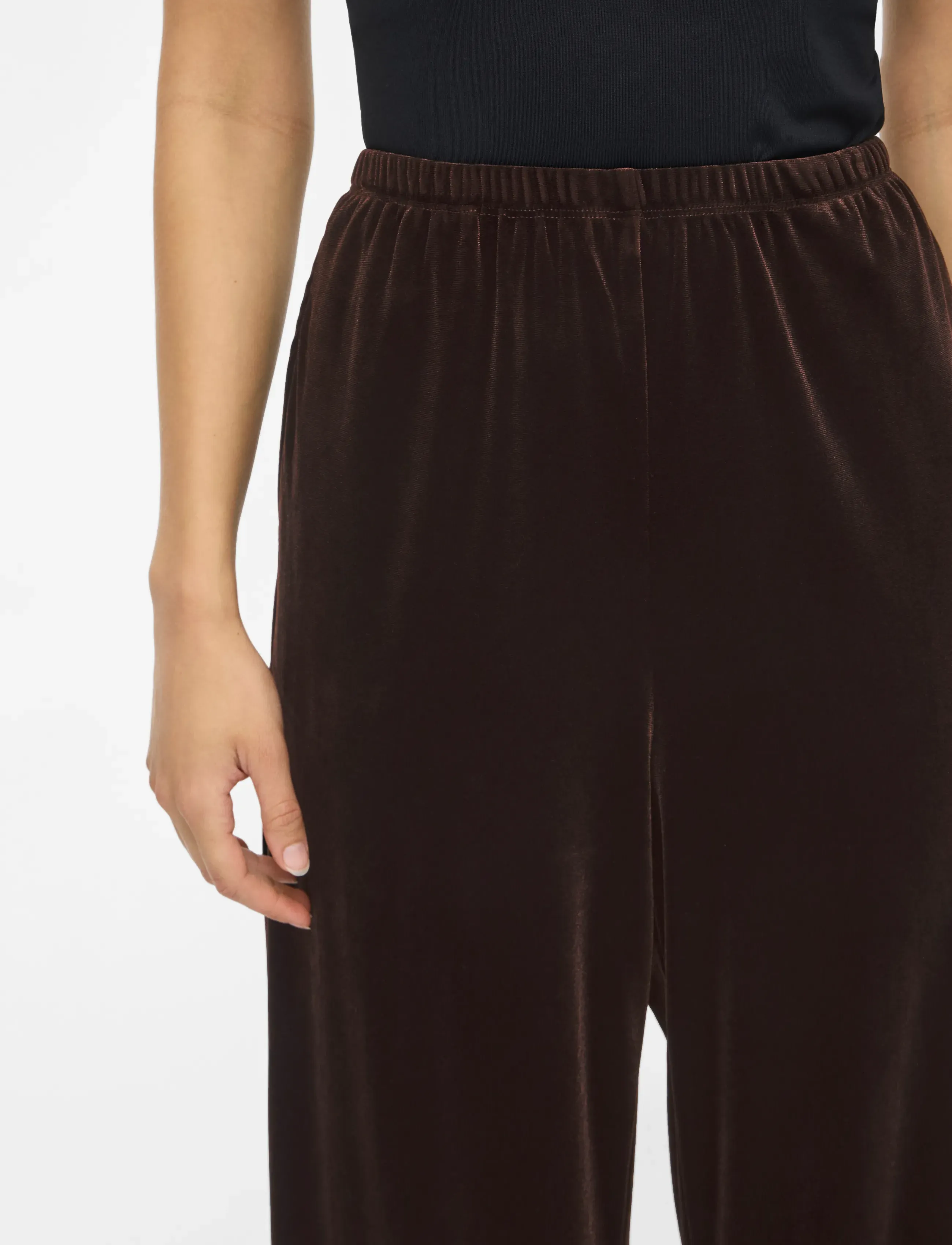 Vila - VIALINDRA HW WIDE PANTS/VOL/BFS - coffee bean - 5