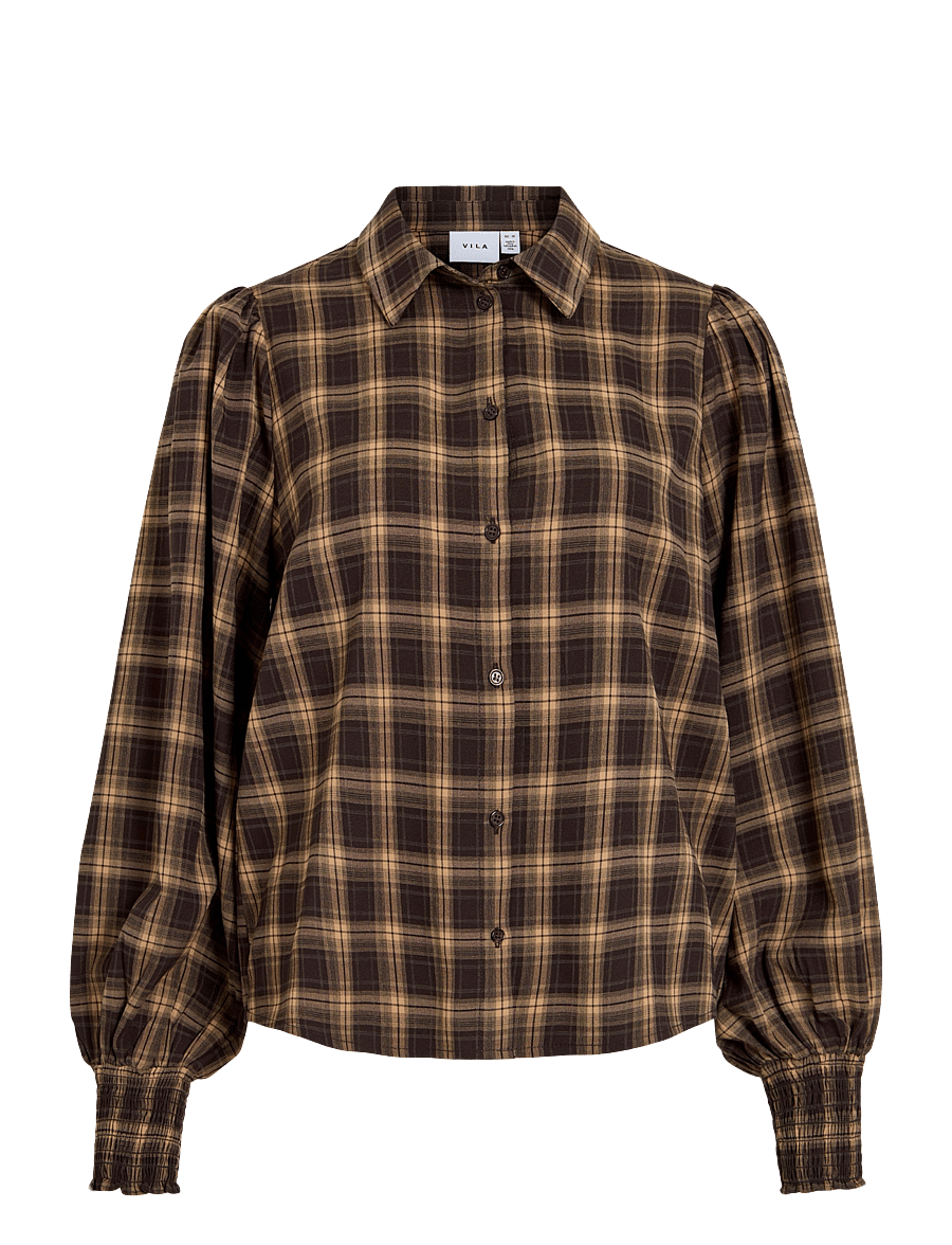 Vila - VILENE CHECK L/S SHIRT - nomad - 0