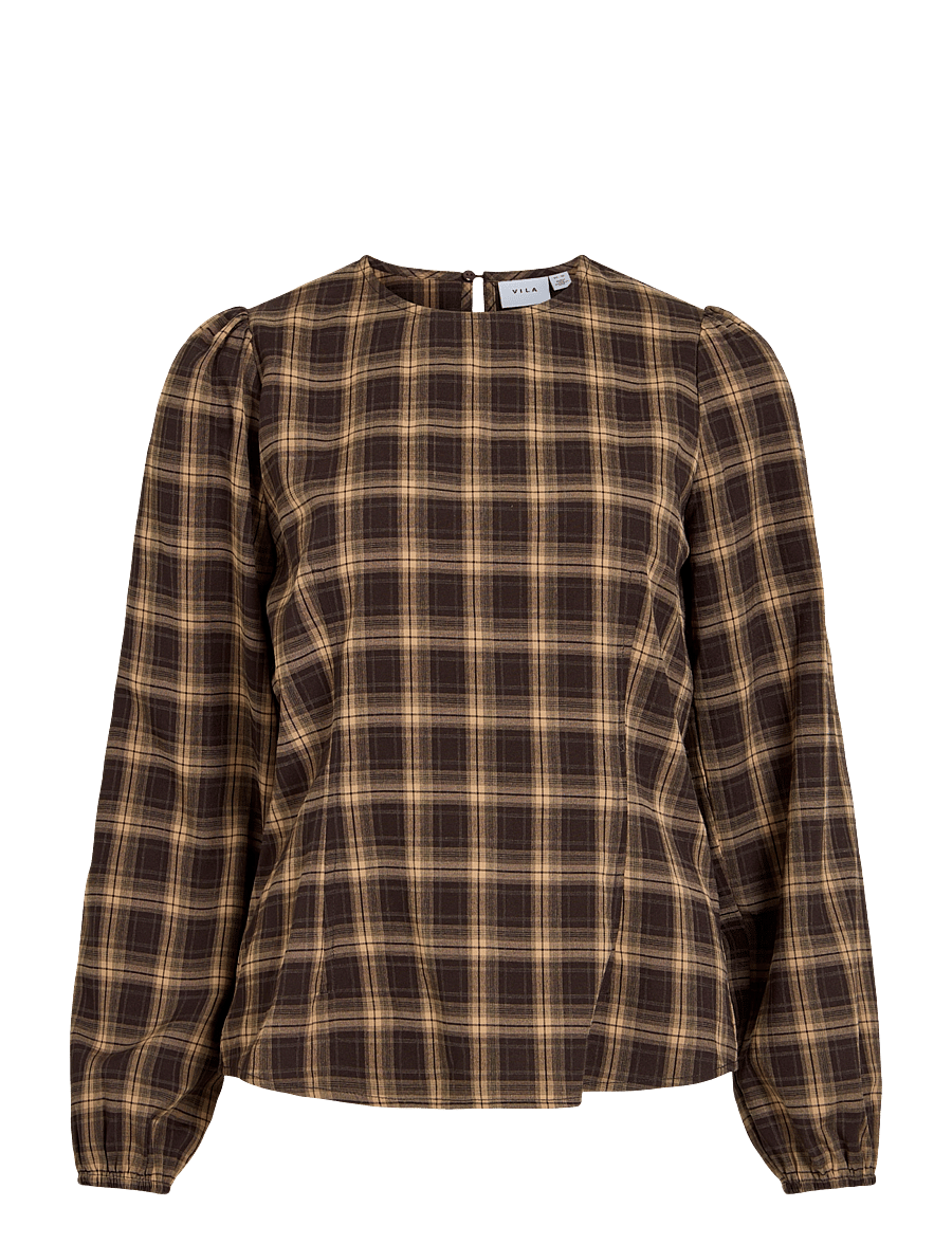 Vila - VILENE CHECK L/S TOP - nomad - 0