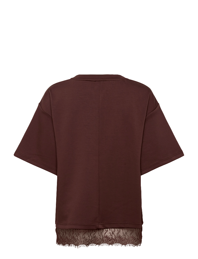 Vila - VIEWIE 2/4 LACE TOP - t-shirts - coffee bean - 2