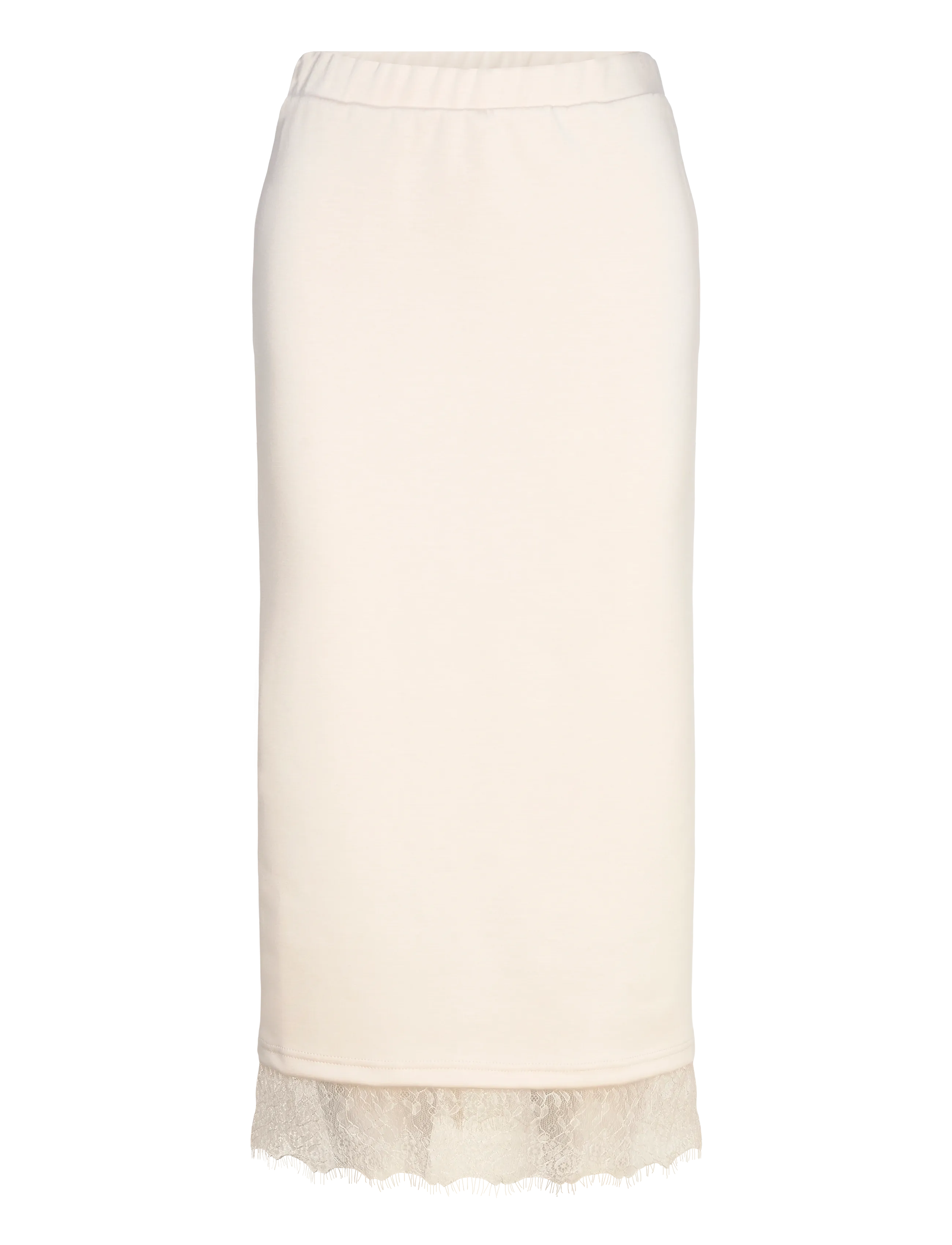 Vila VIEWIE HW LACE MIDI SKIRT - Vila - BIRCH / cream