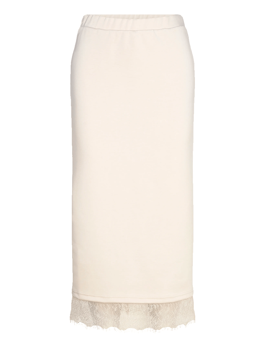 Vila - VIEWIE HW LACE MIDI SKIRT - midi-röcke - birch - 1