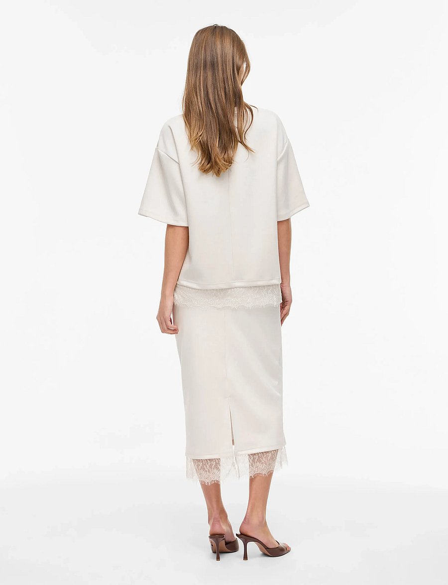 Vila - VIEWIE HW LACE MIDI SKIRT - midi-röcke - birch - 3