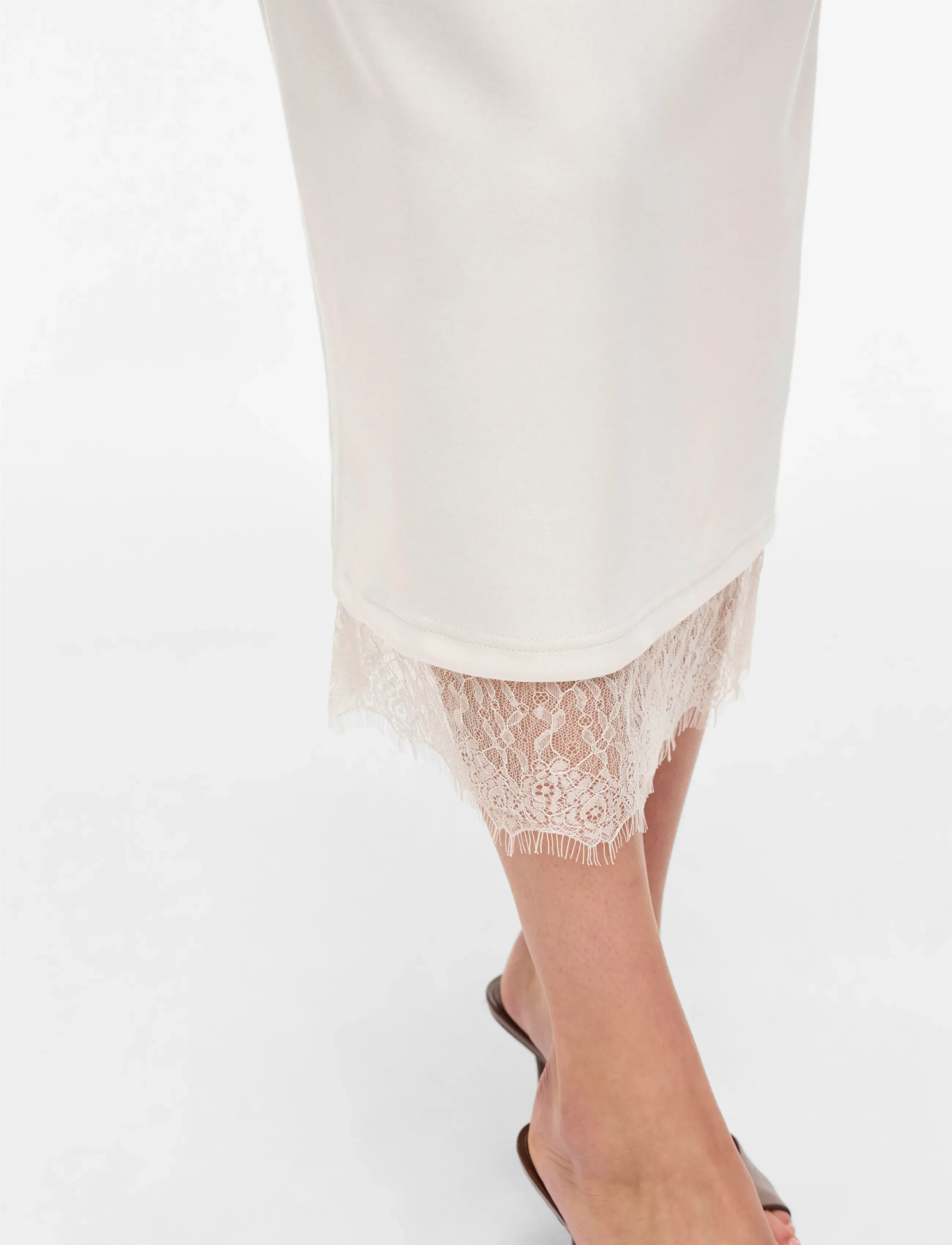 Vila - VIEWIE HW LACE MIDI SKIRT - midi-röcke - birch - 5