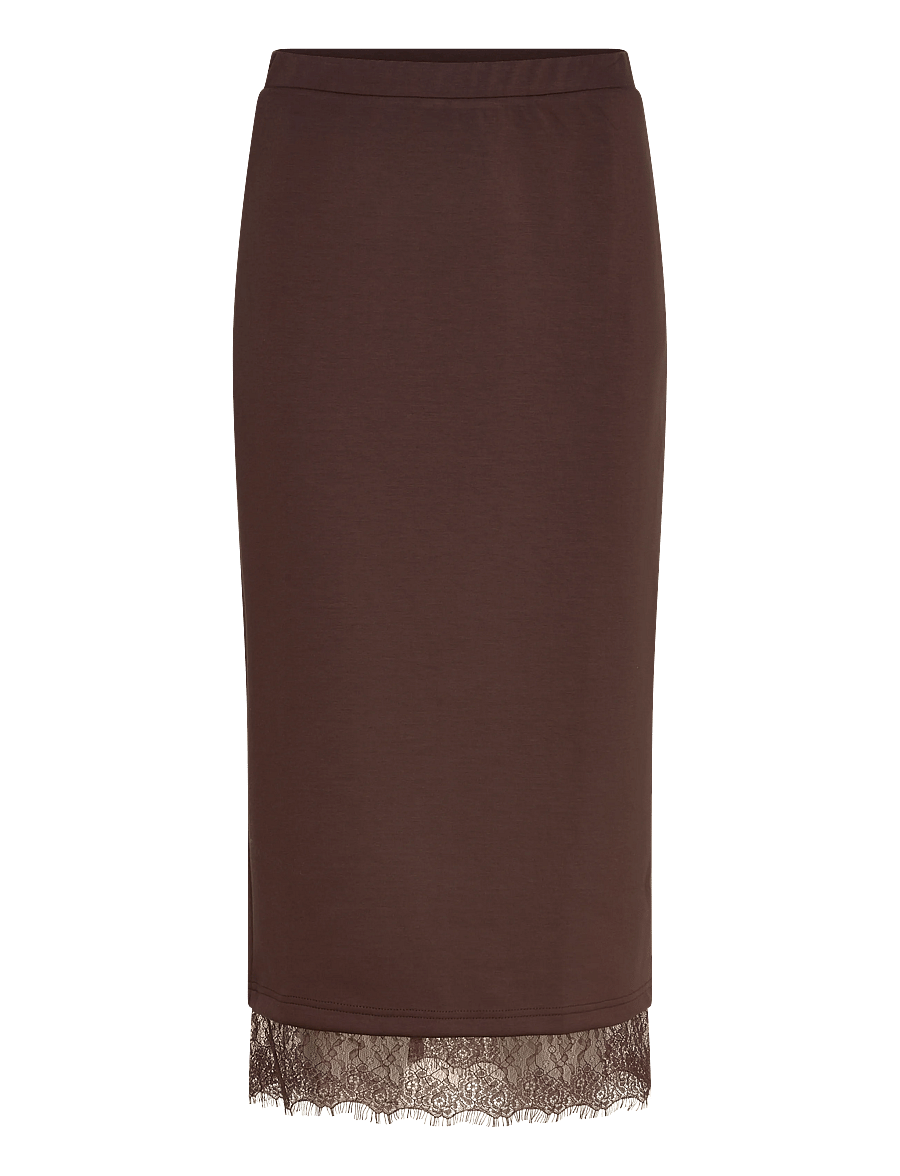 Vila - VIEWIE HW LACE MIDI SKIRT - midi nederdele - coffee bean - 1