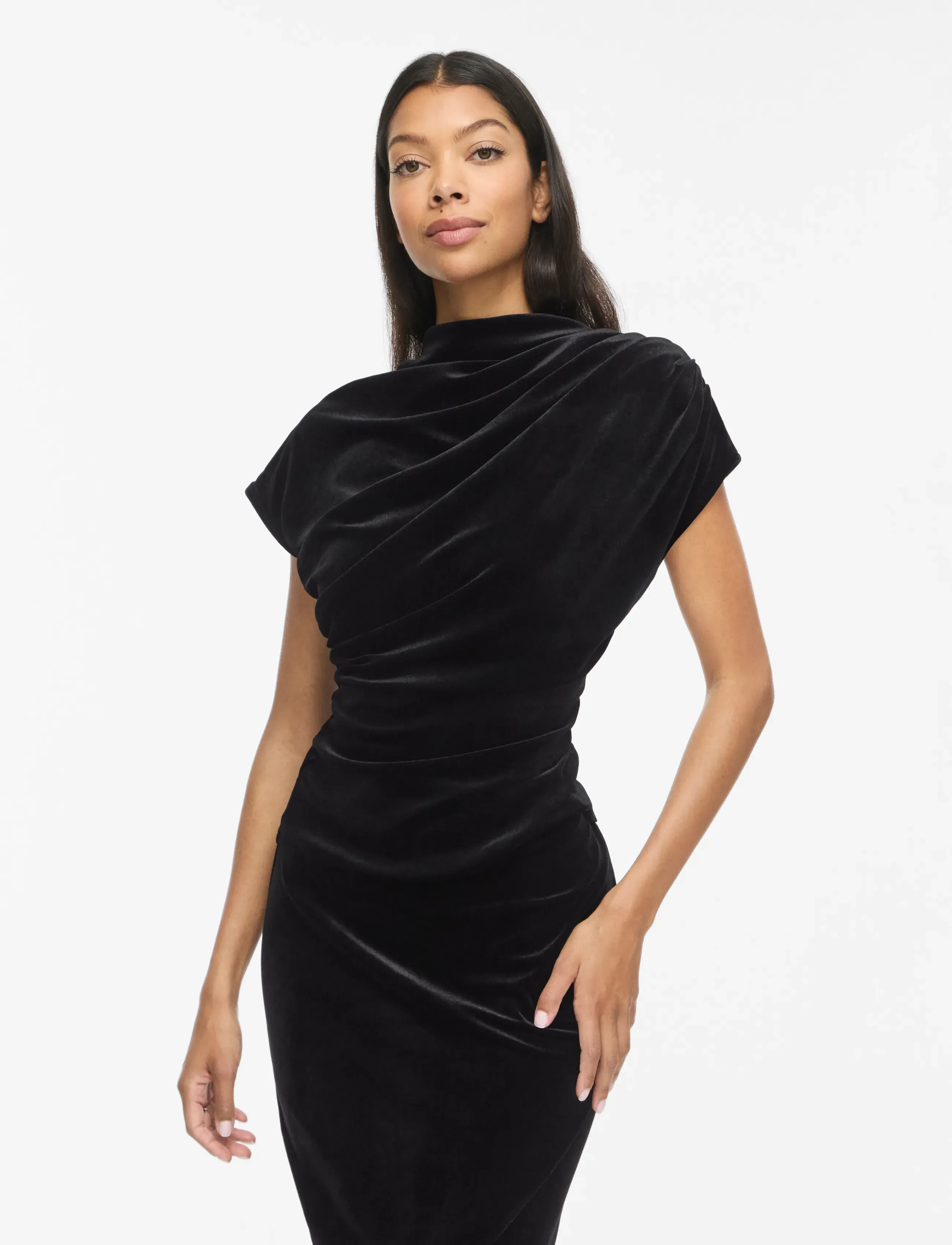 Vila - VILIVAS S/L TOP /DC - t-shirts - black beauty - 0