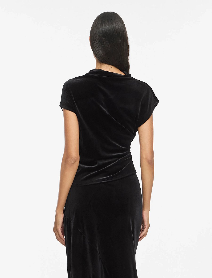 Vila - VILIVAS S/L TOP /DC - t-shirts - black beauty - 3