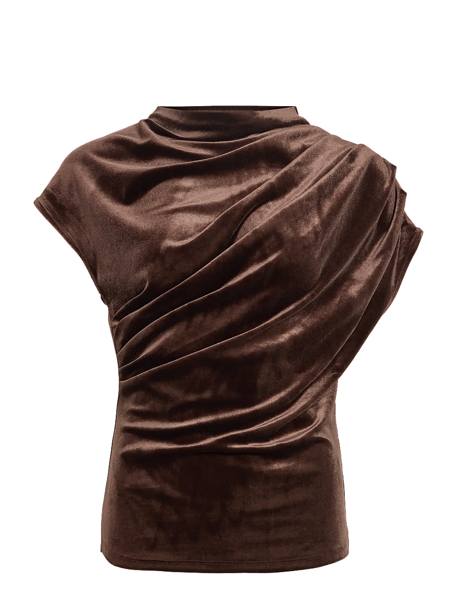 Vila - VILIVAS S/L TOP /DC - t-shirts - coffee bean - 1