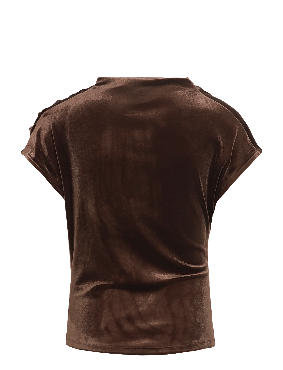 Vila - VILIVAS S/L TOP /DC - t-shirts - coffee bean - 2