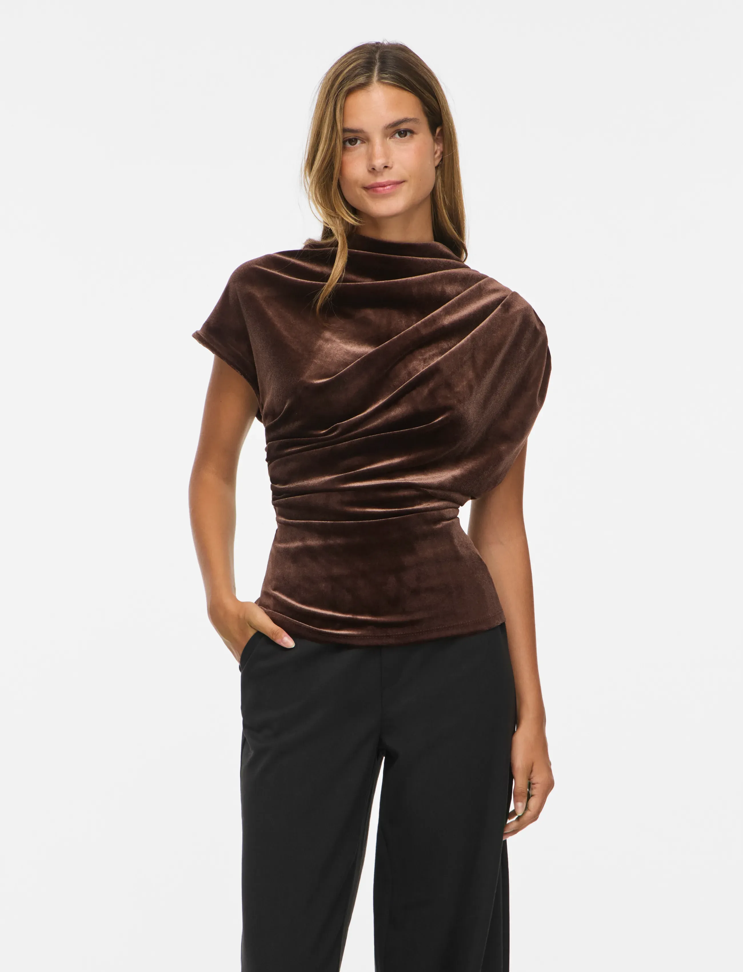 Vila VILIVAS S/L TOP /DC - Vila - COFFEE BEAN / brown