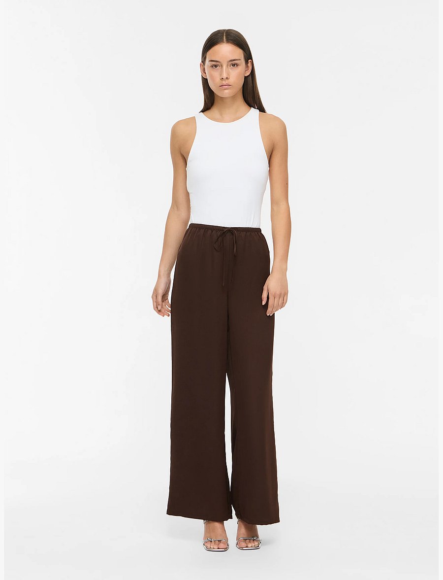 Vila - VIELLETTE WIDE STRING PANTS/KA - coffee bean - 4