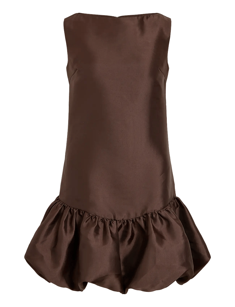 Vila - VISHINA S/L BOATNECK SHORT DRESS/PTY/KA - partykleider - coffee bean - 0