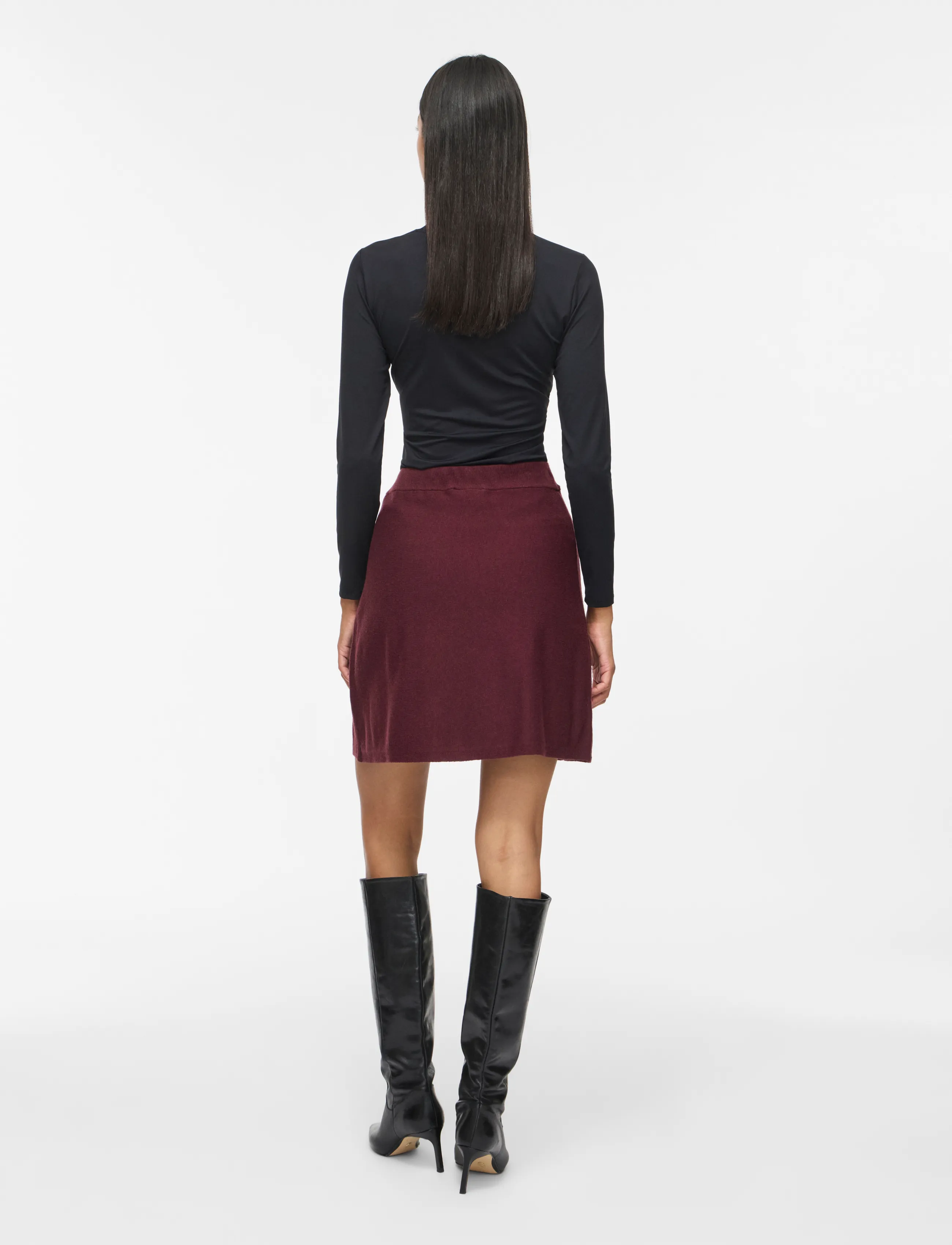 Vila - VIKERRY HW KNIT SKIRT - NOOS - strikkede nederdele - port royale - 3