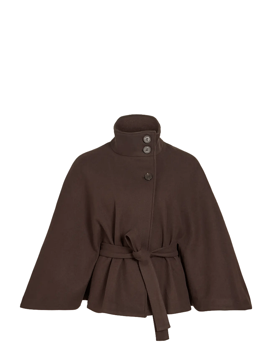 Vila - VISOLO HIGHNECK CAPE JACKET/KA - tunna jackor - coffee bean - 1