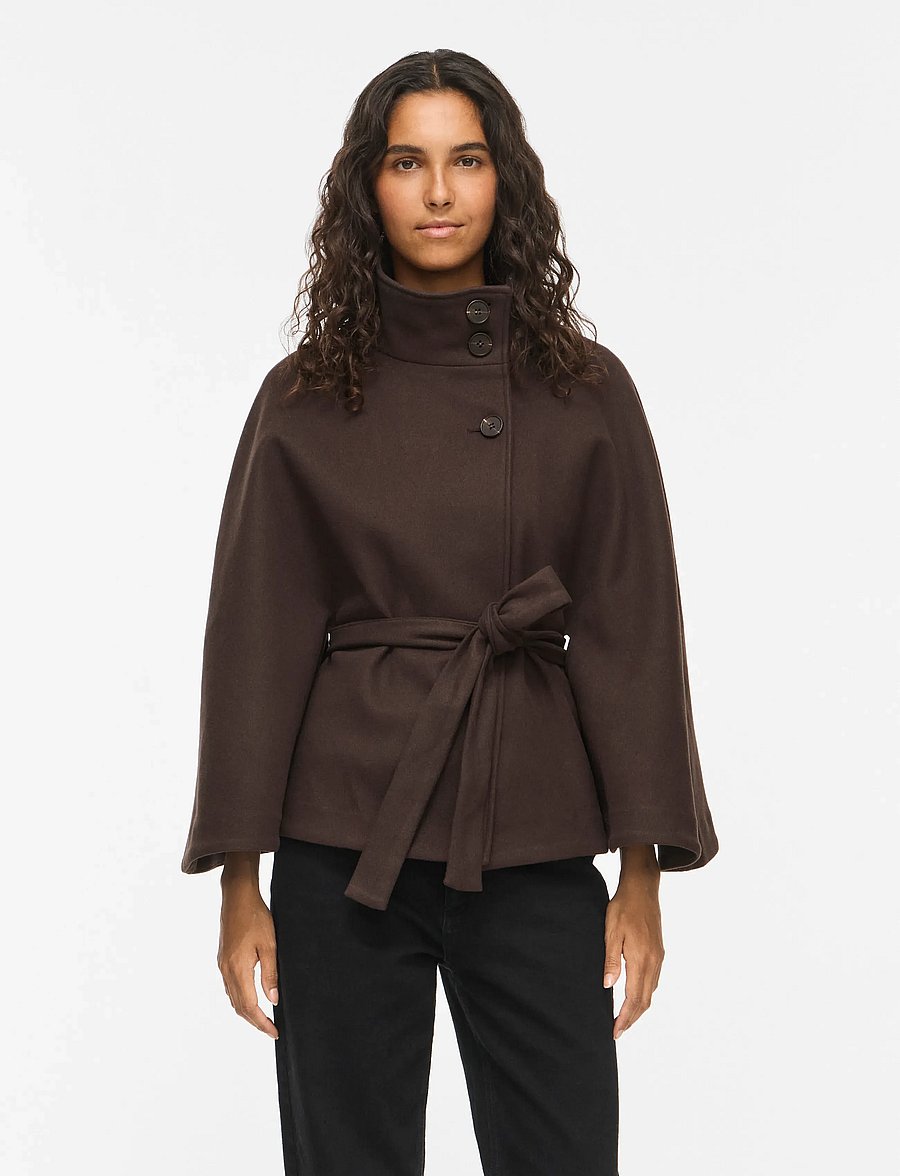 Vila - VISOLO HIGHNECK CAPE JACKET/KA - tunna jackor - coffee bean - 0