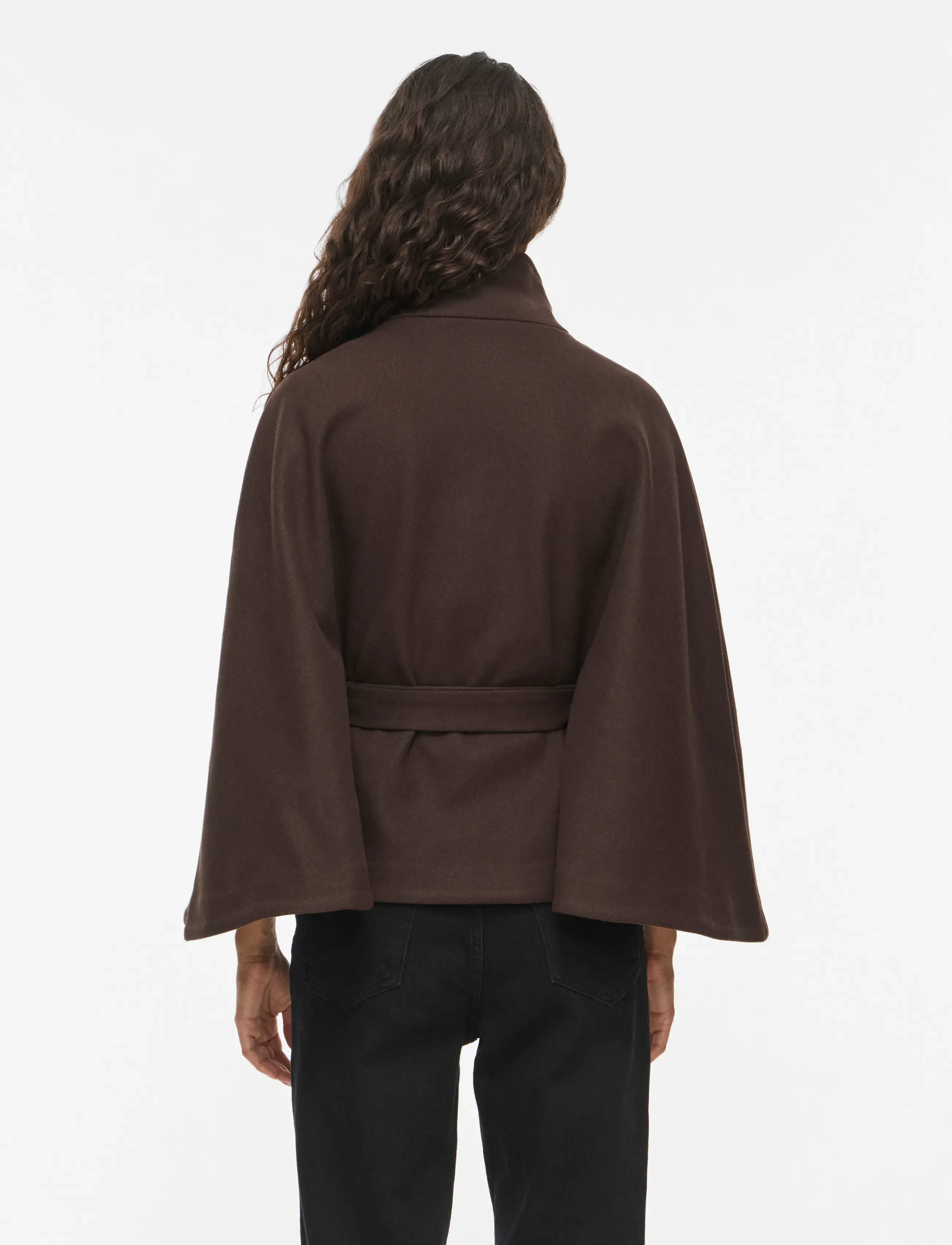 Vila - VISOLO HIGHNECK CAPE JACKET/KA - tunna jackor - coffee bean - 3