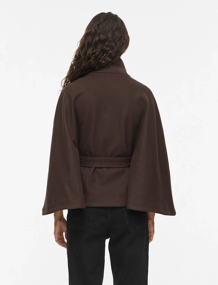 Vila - VISOLO HIGHNECK CAPE JACKET/KA - tunna jackor - coffee bean - 3
