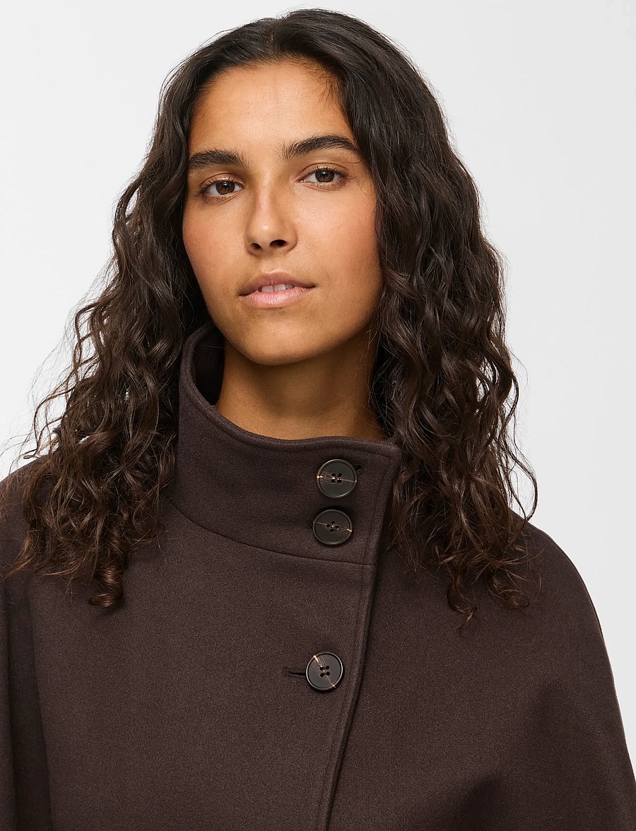 Vila - VISOLO HIGHNECK CAPE JACKET/KA - tunna jackor - coffee bean - 5