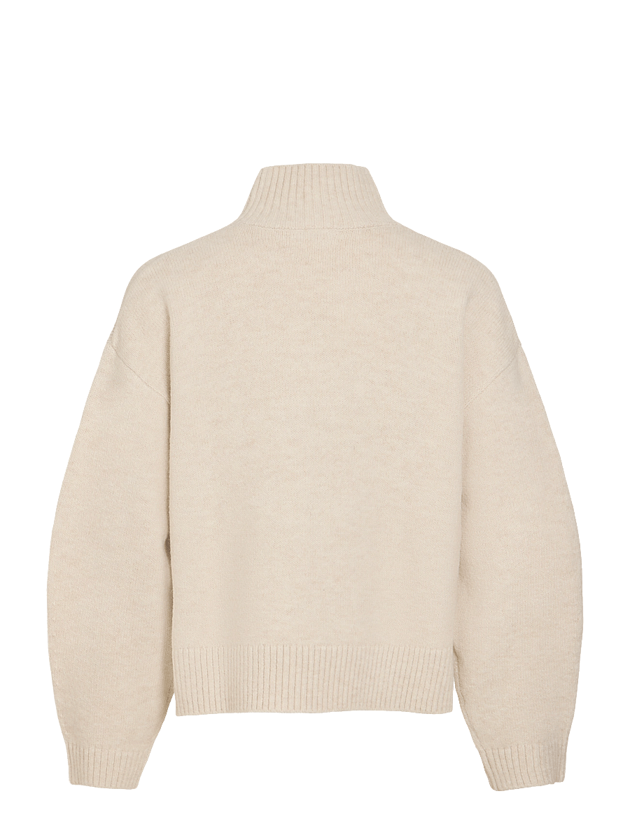 Vila - VISIA L/S HIGH NECK KNIT PULLOVER-NOOS - birch - 2
