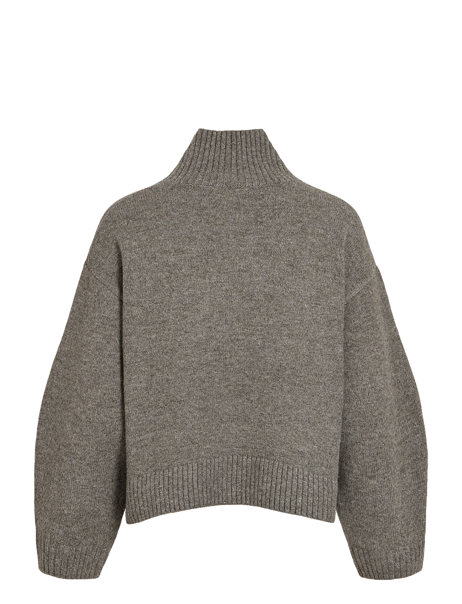 Vila - VISIA L/S HIGH NECK KNIT PULLOVER-NOOS - kampsunid - falcon - 2