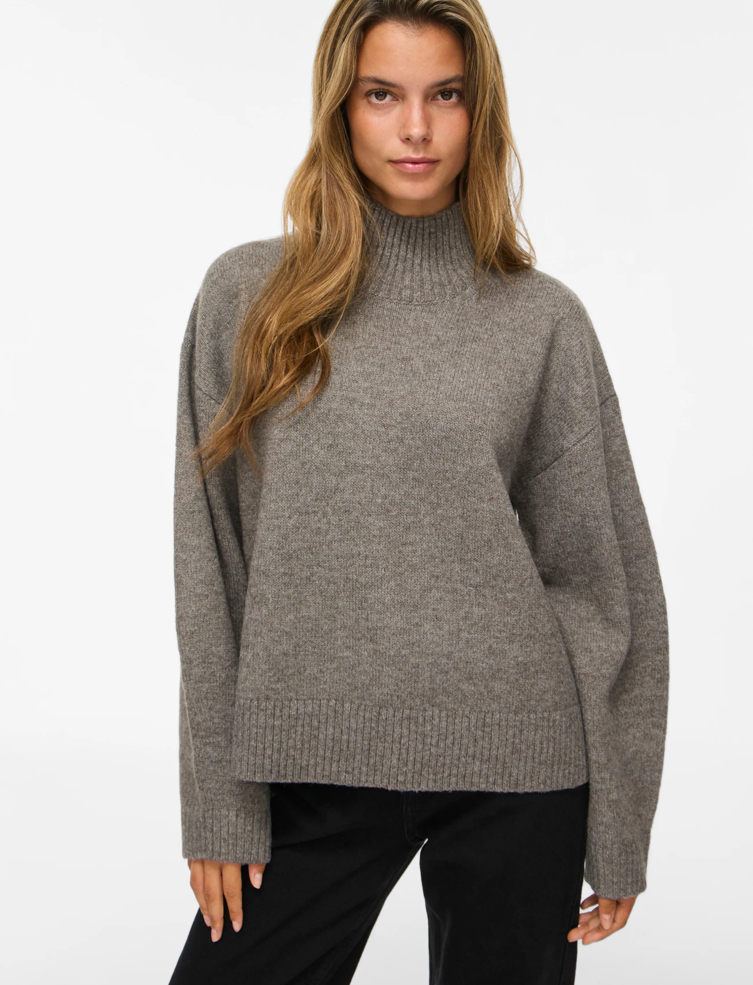 VILA Visia L/S High Neck Knit Pullover-Noos polotröjor dam – bild 5