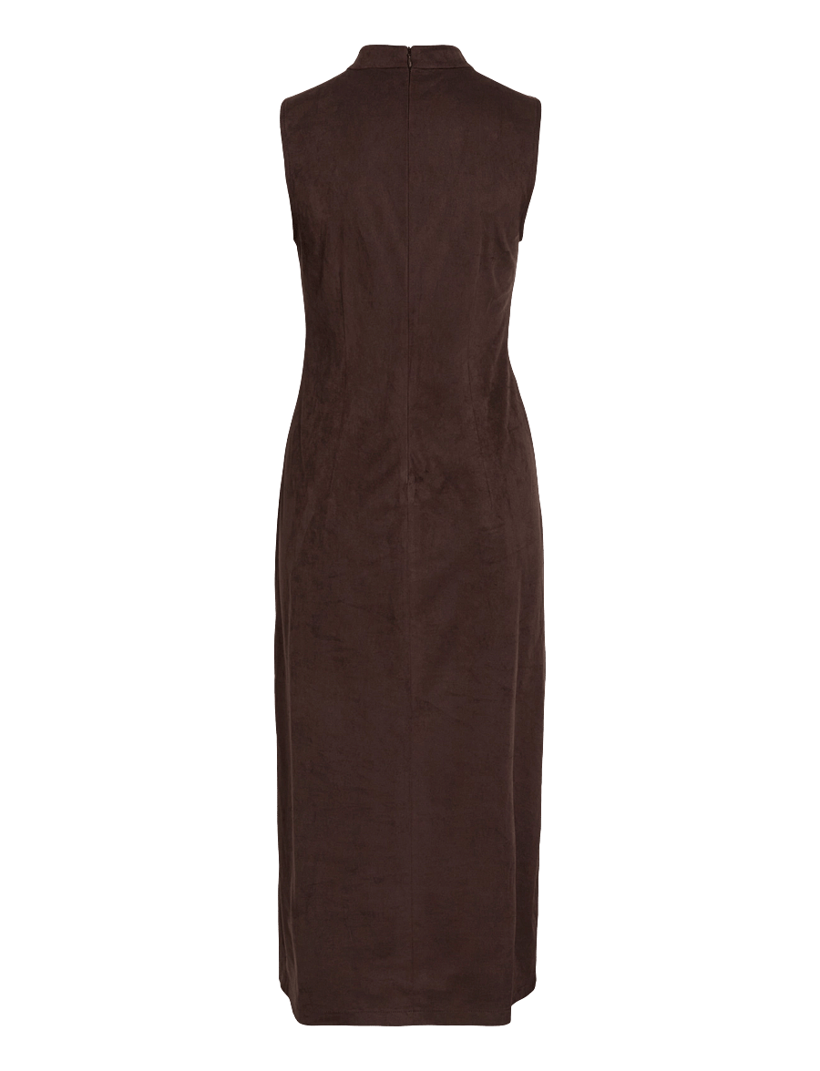 Vila - VICHOOSE S/L HIGHNECK MIDI DRESS/KA - coffee bean - 1