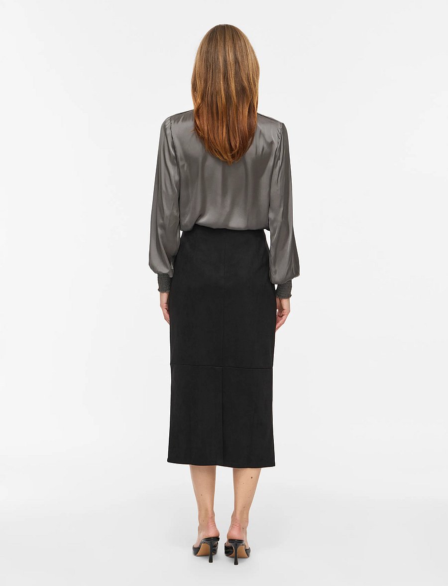 Vila - VINANCY IDA HW MIDI SKIRT/KA - black - 2
