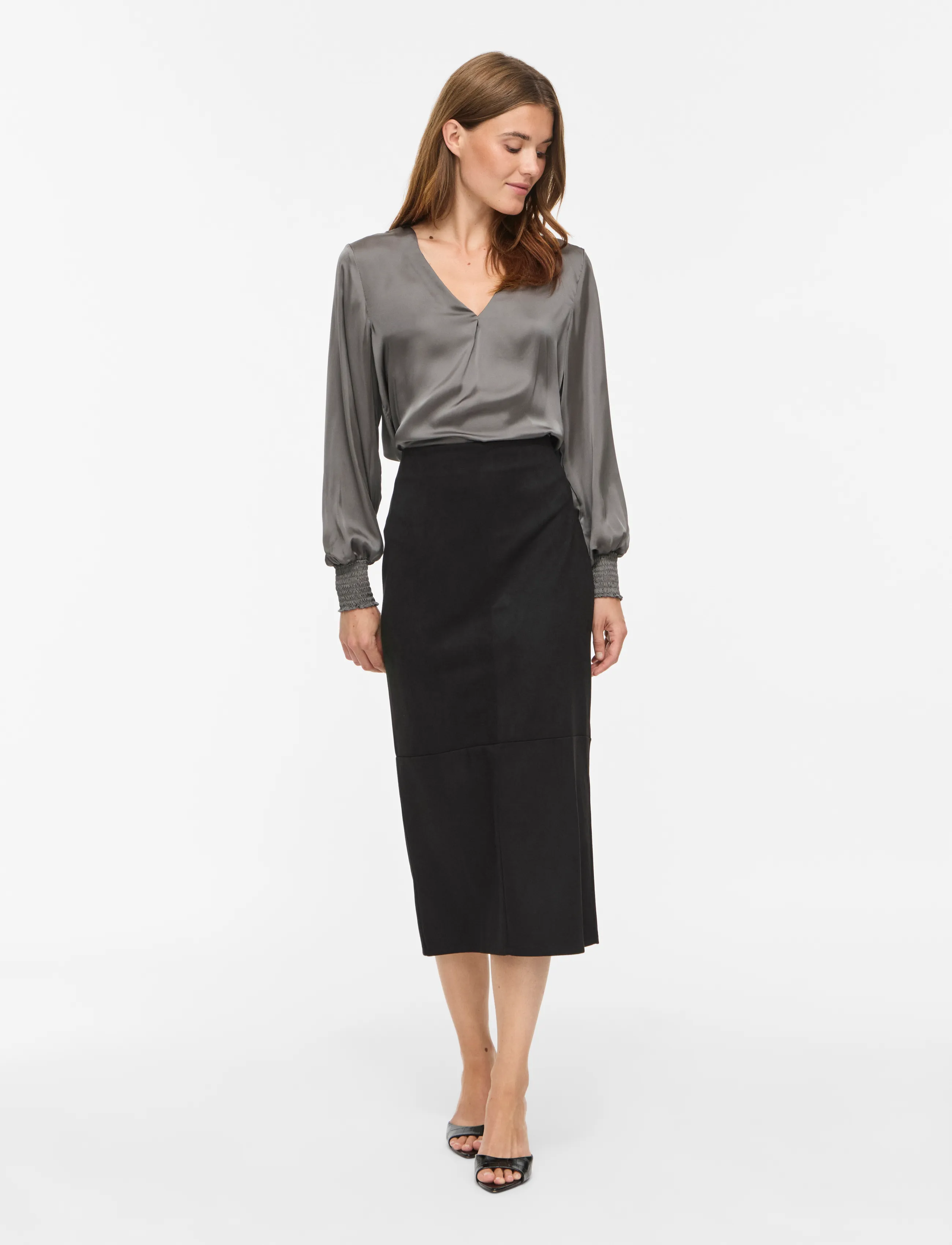 Vila - VINANCY IDA HW MIDI SKIRT/KA - black - 3