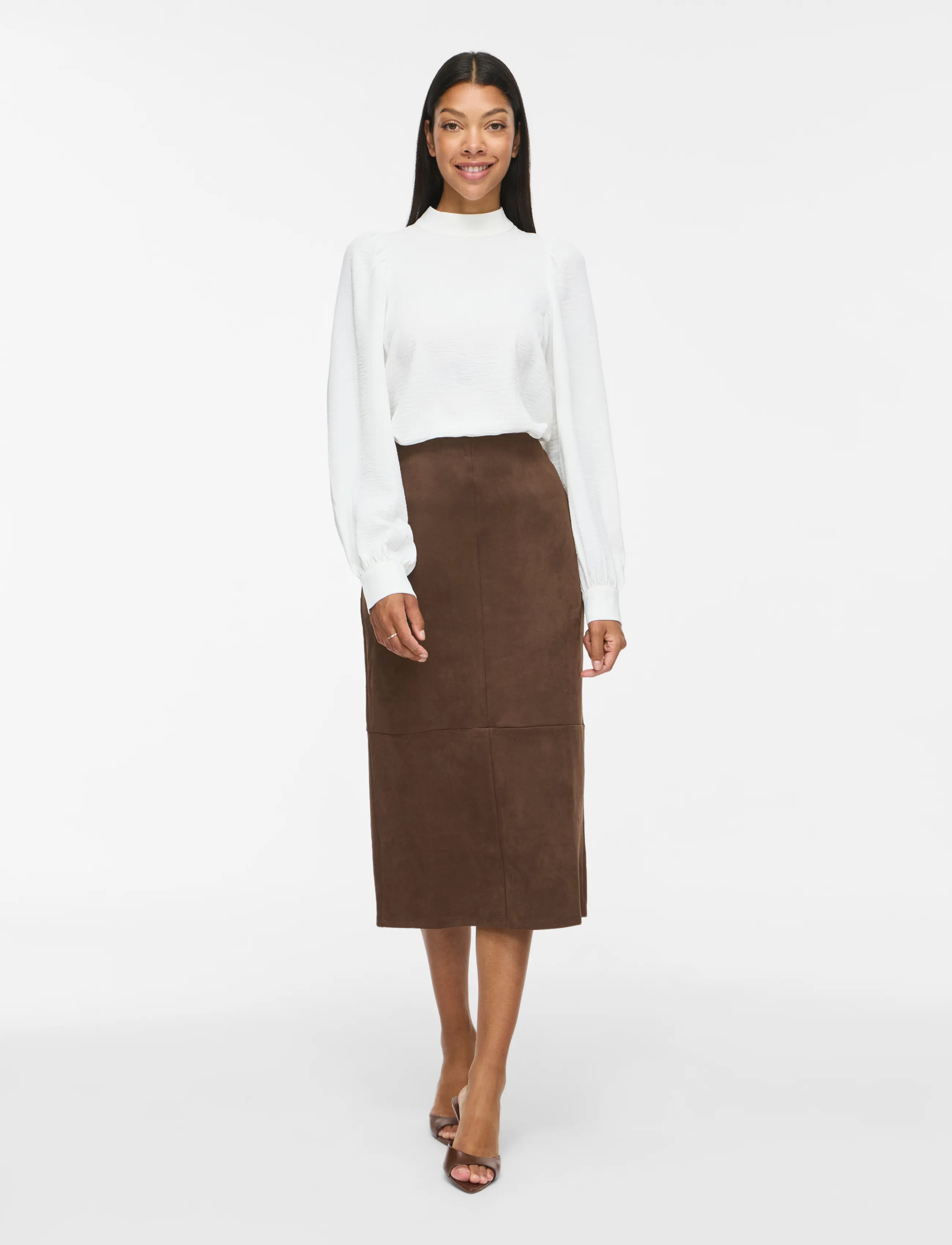 Vila - VINANCY IDA HW MIDI SKIRT/KA - coffee bean - 3